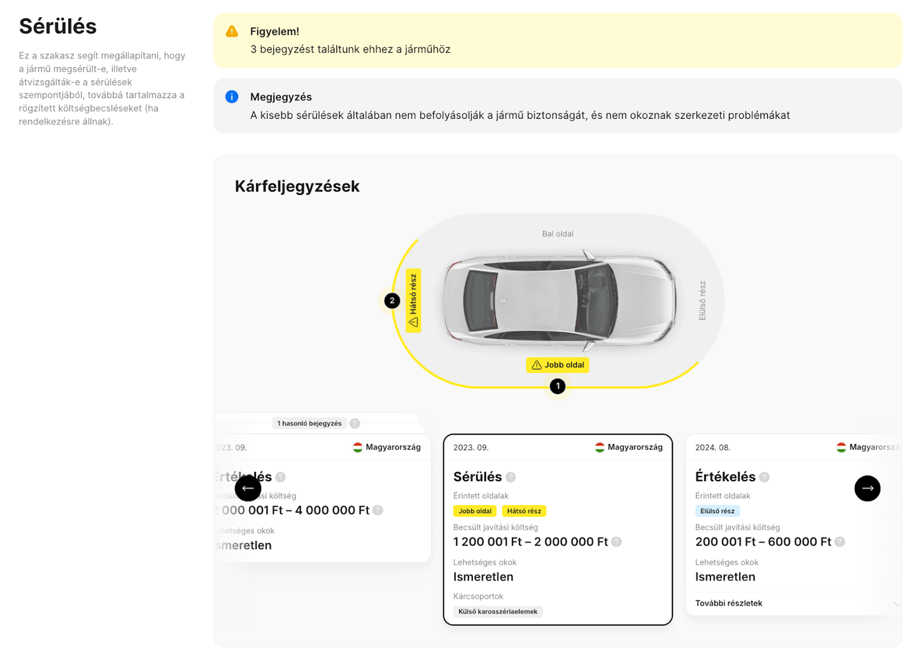 Kárelőzmények egy autó történetében
