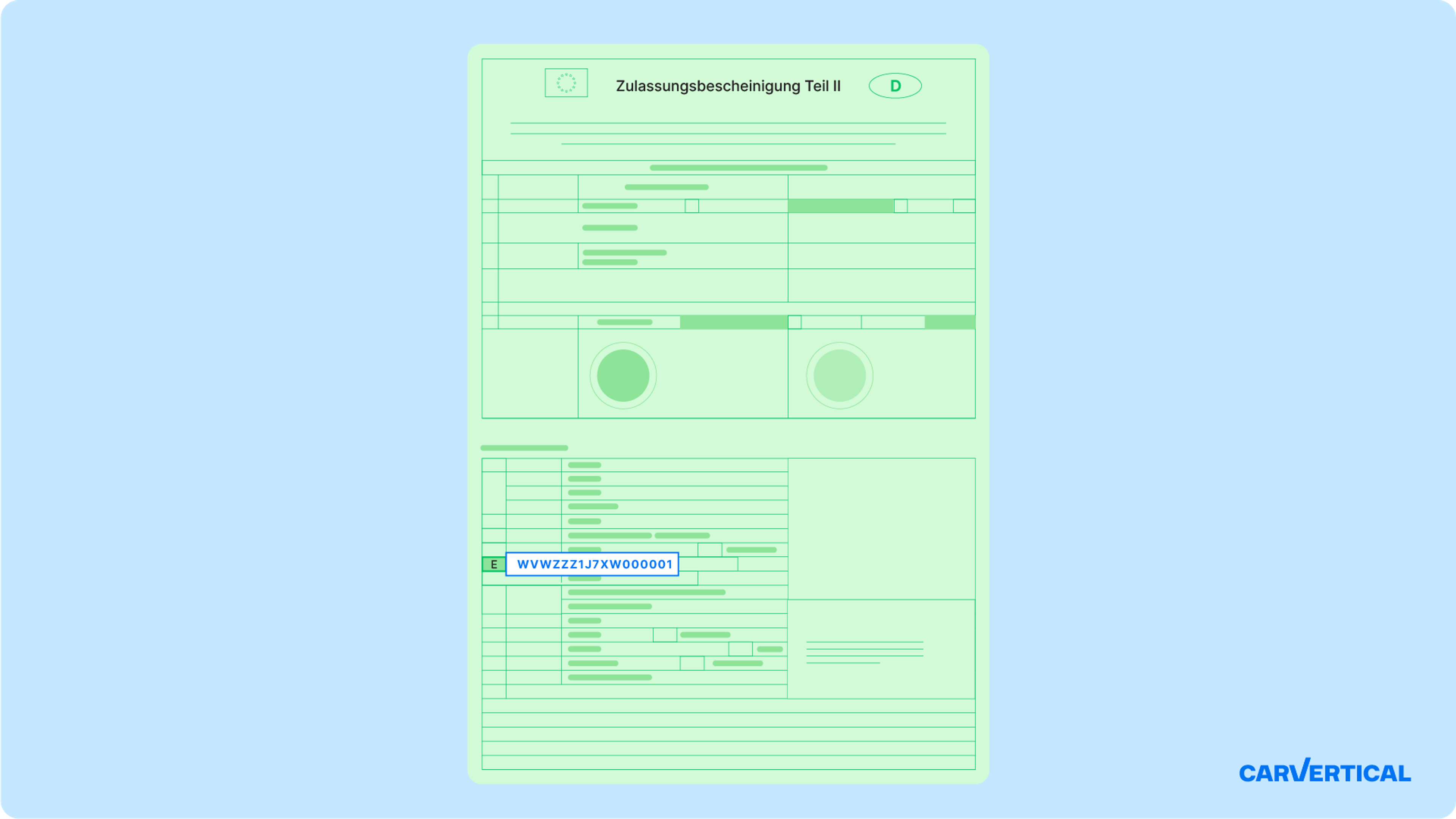 Fahrgestellnummer Fahrzeugbrief – hervorgehoben