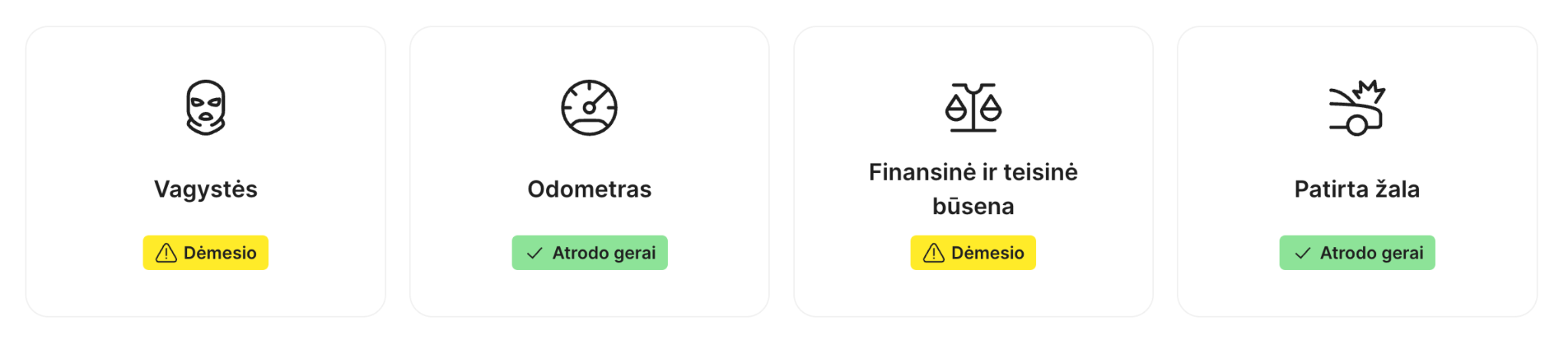 „carVertical“ ataskaitoje rasti įrašai apie finansinę ir teisinę padėtį
