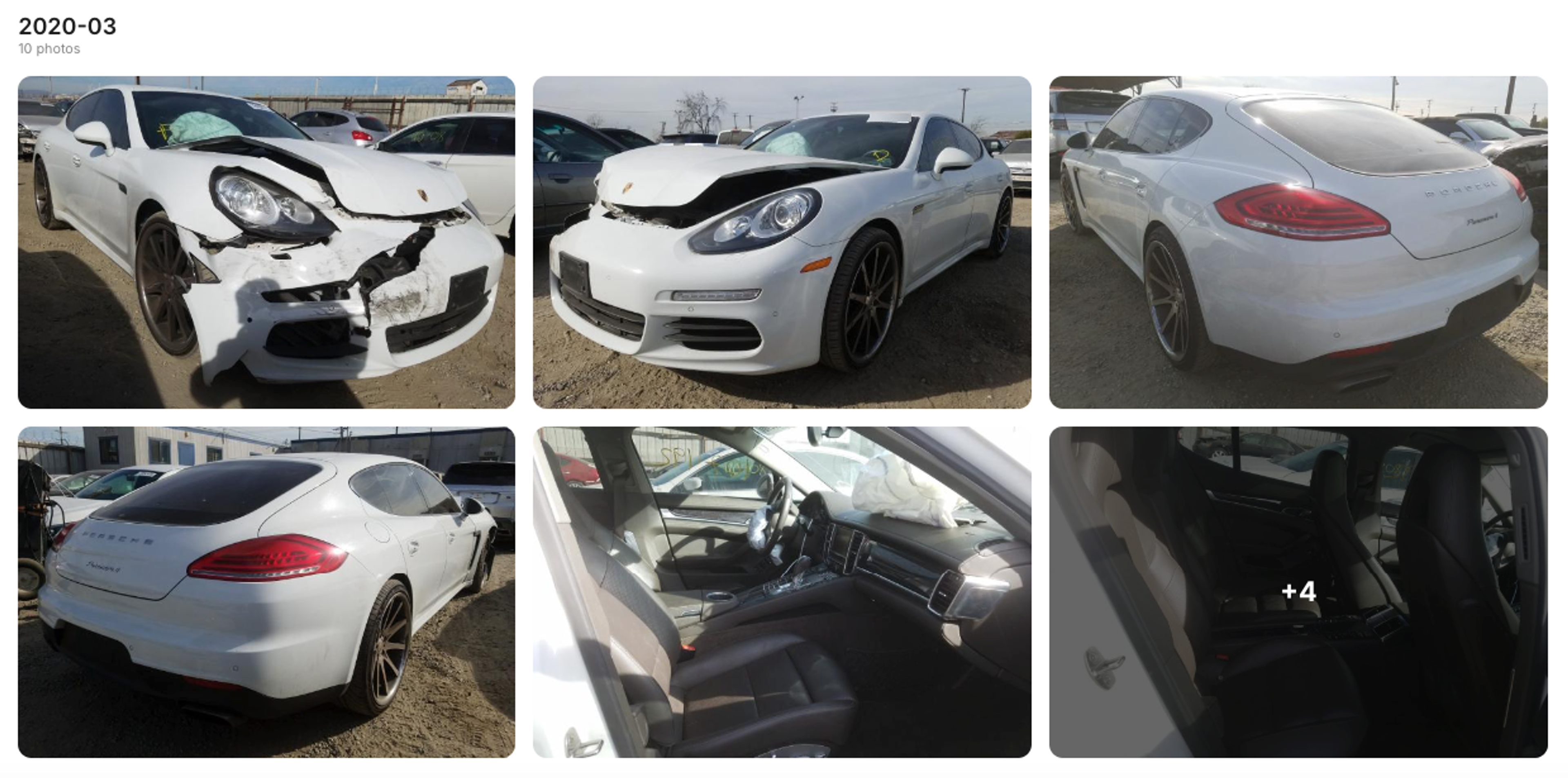 Photos of Porsche Panamera in a carVertical history report