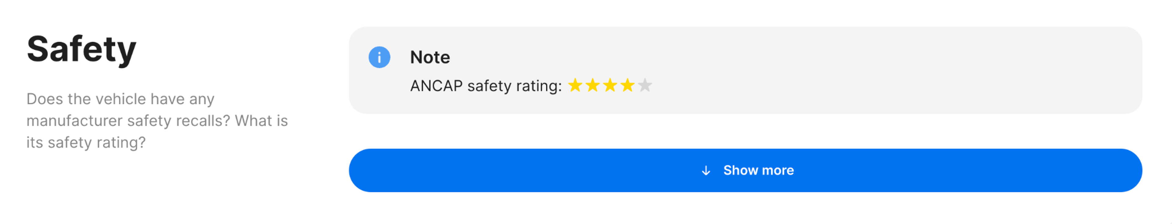 NCAP safety rating in carVertical report