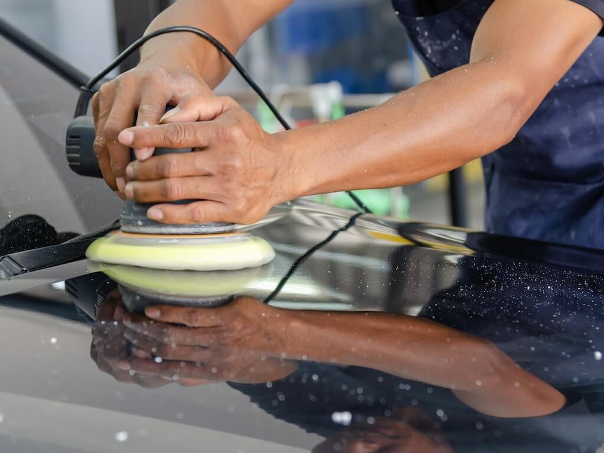 Waxing a car professionally