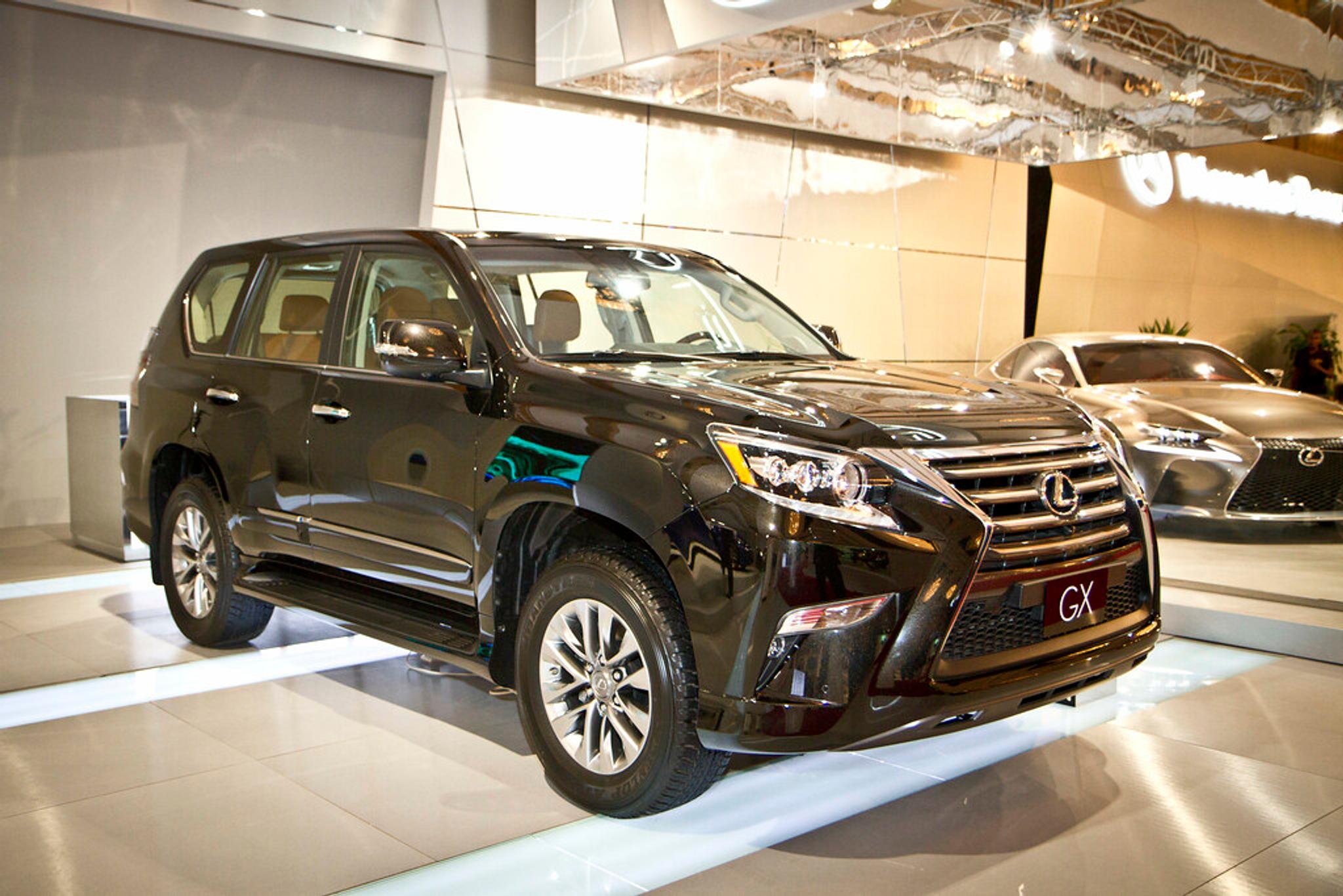 Black Lexus LX in a showroom