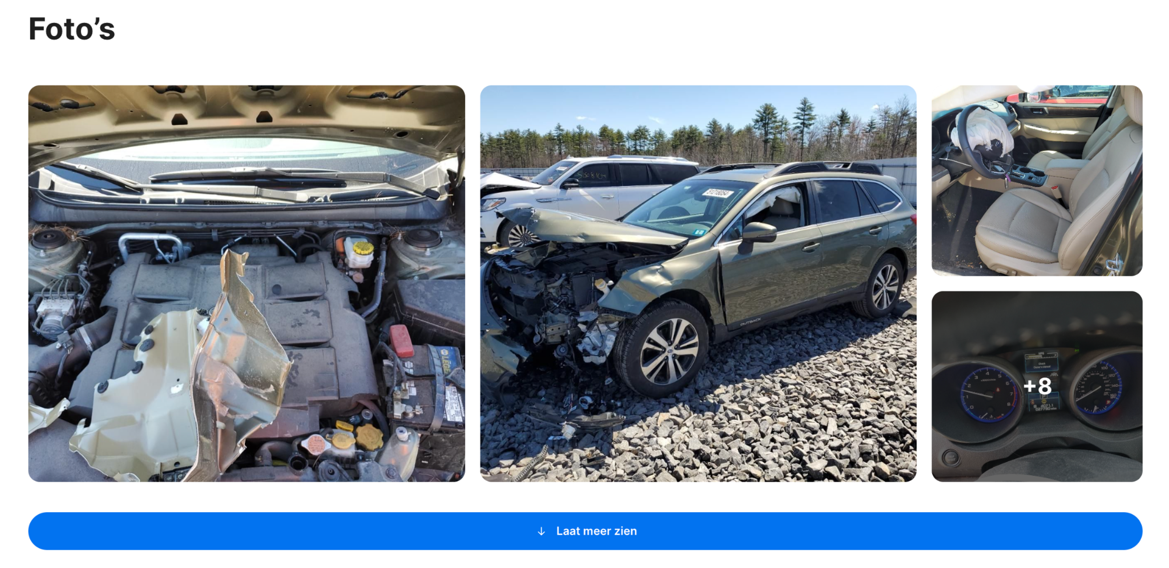 beschadigde auto in "carVertical"-rapport