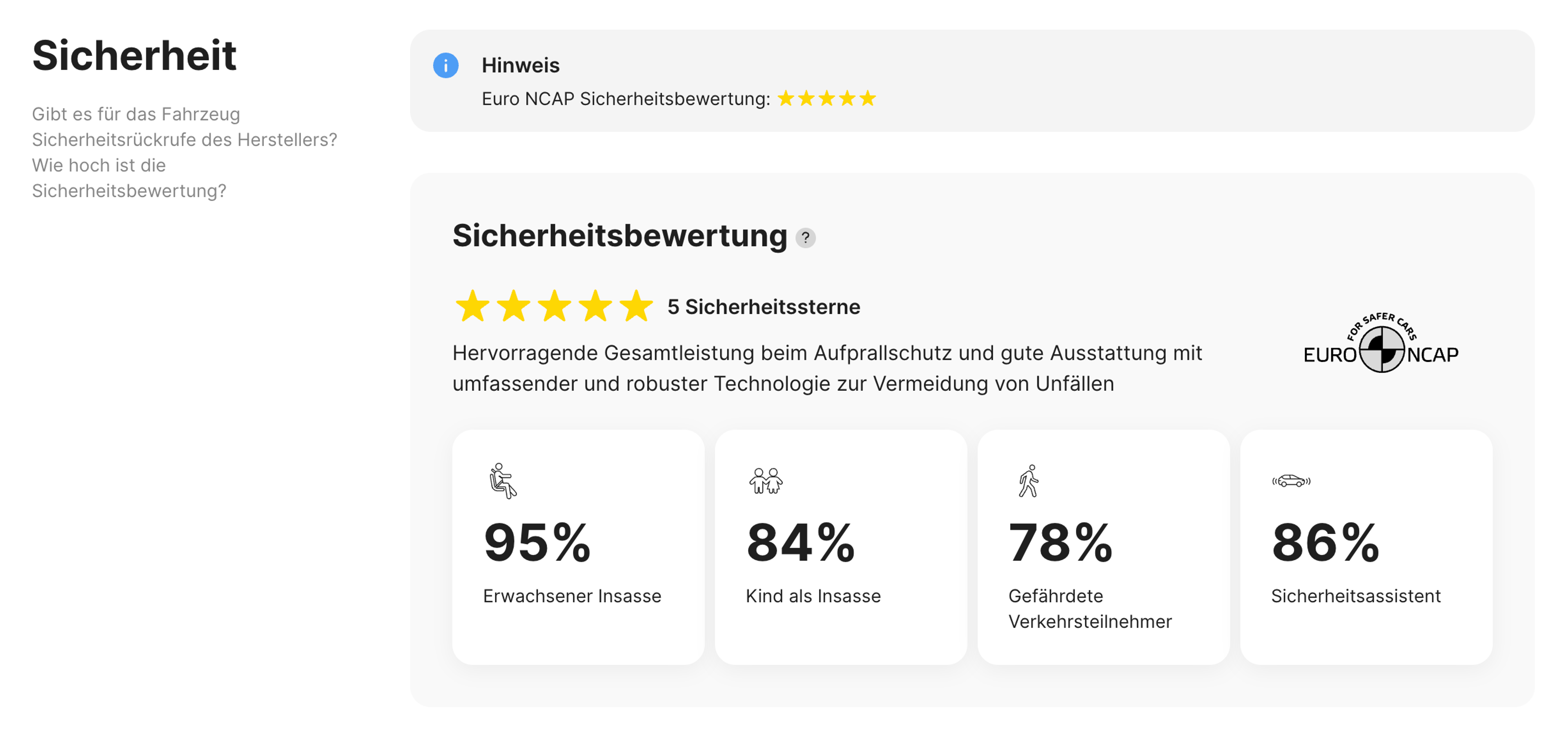 Sicherheitsabschnitt im carVertical