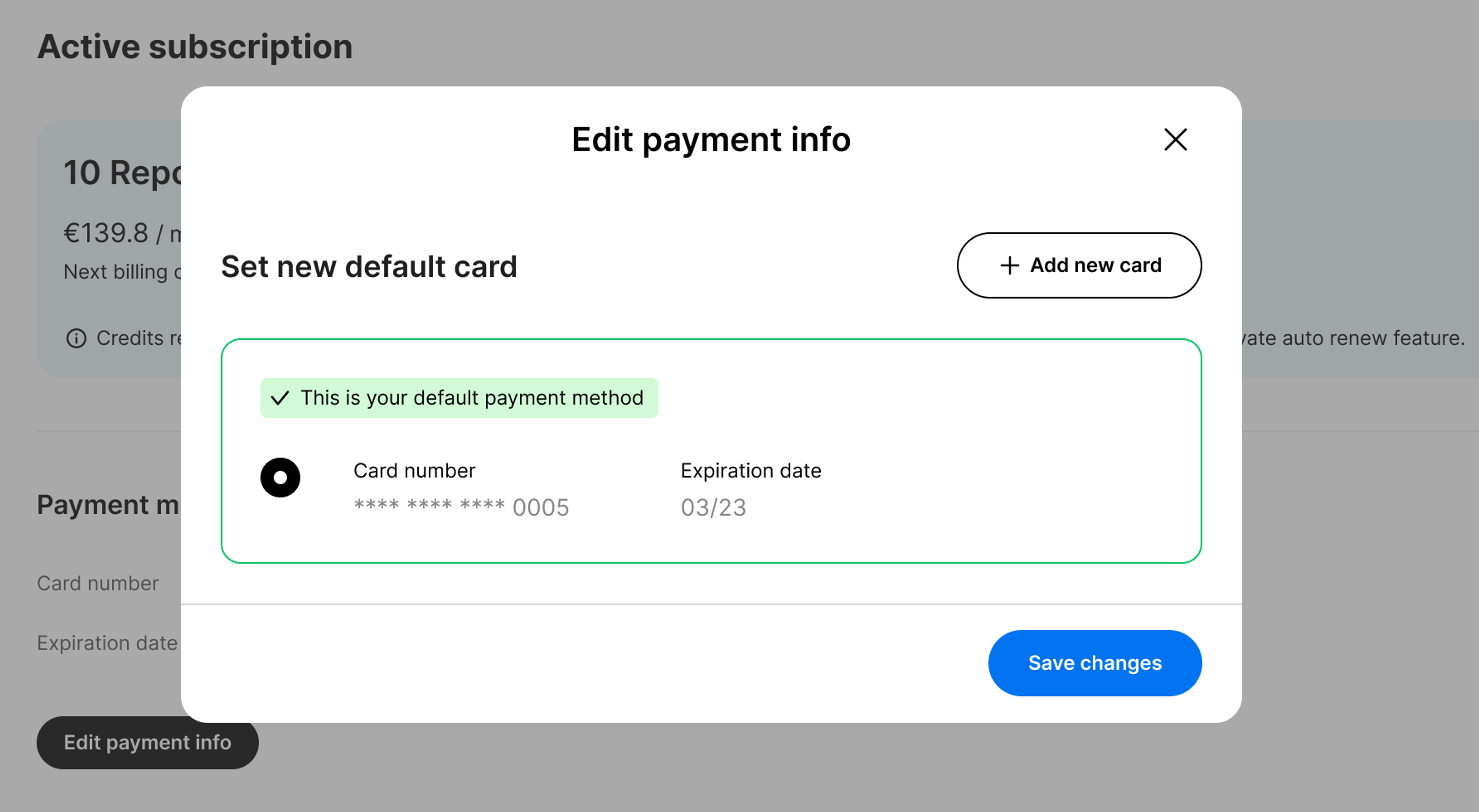 edit payment info in carVertical account