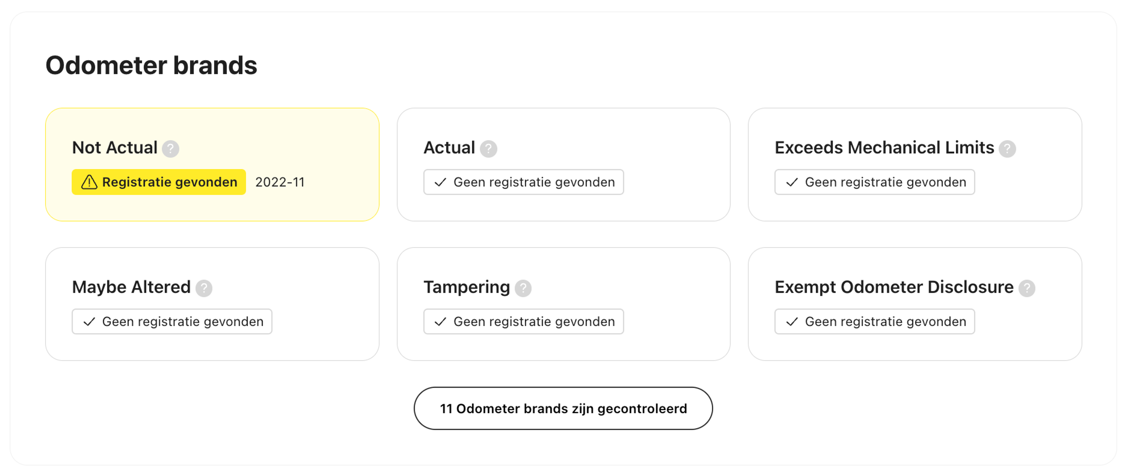 Aanmerkingen over de kilometerteller in het carVertical-rapport