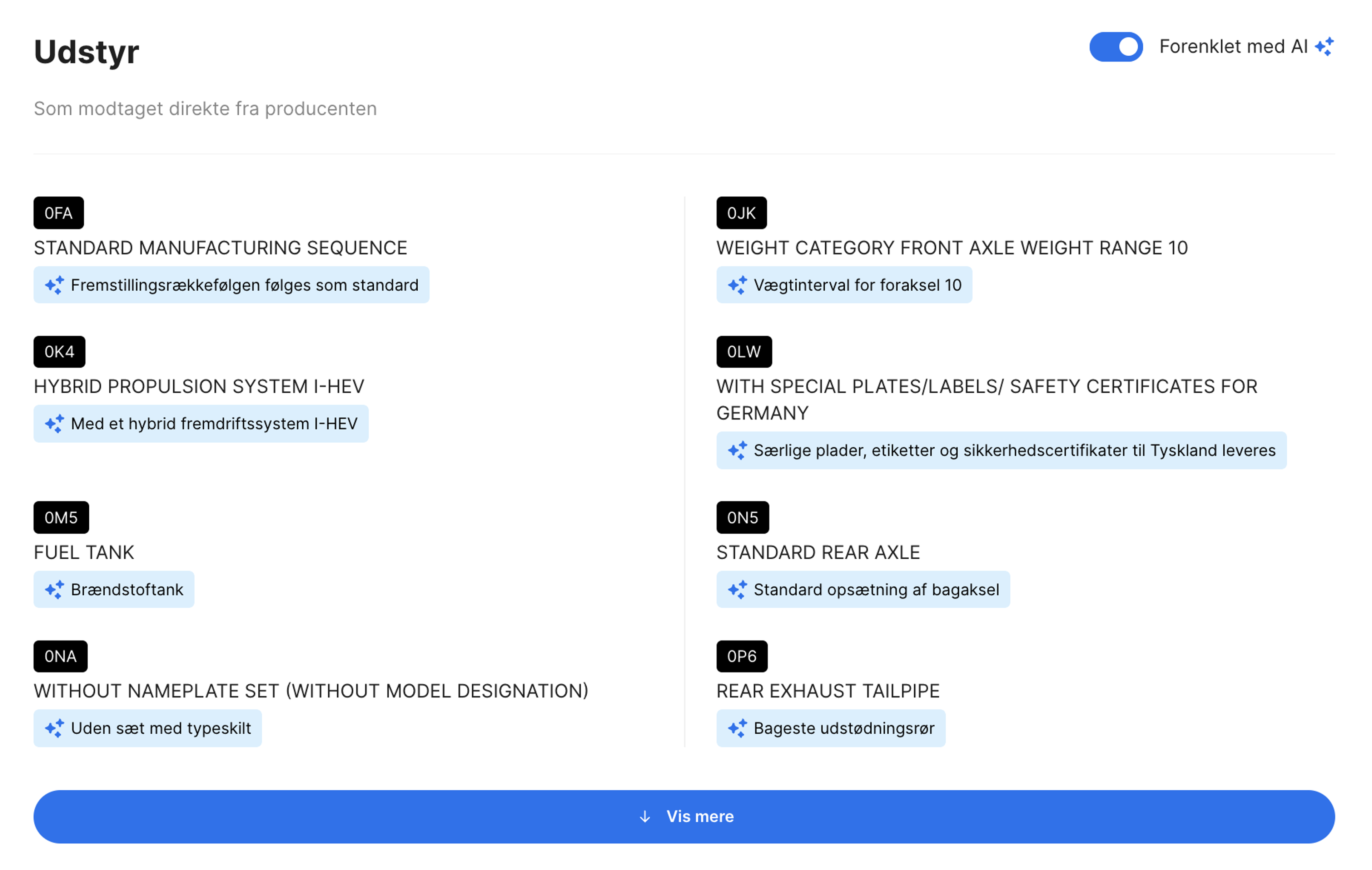 Forenkle med AI-funktionen i carVertical rapport