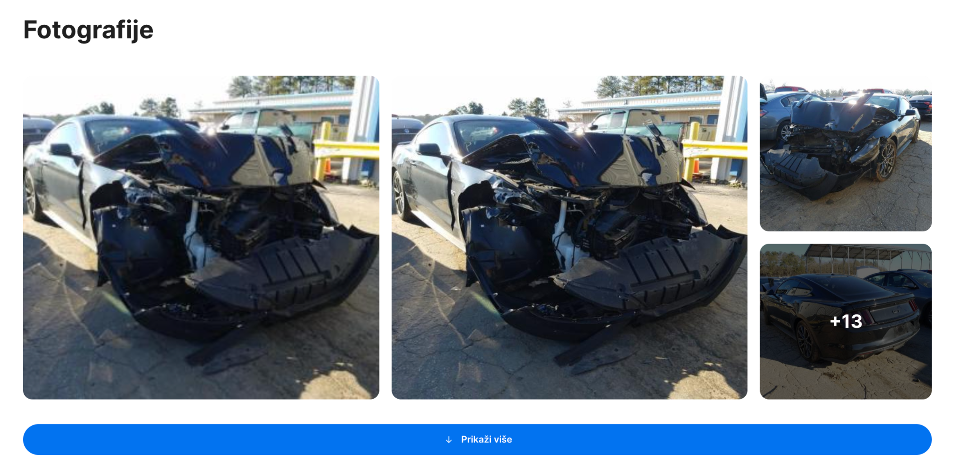 oštećeni automobil u carVertical reportu