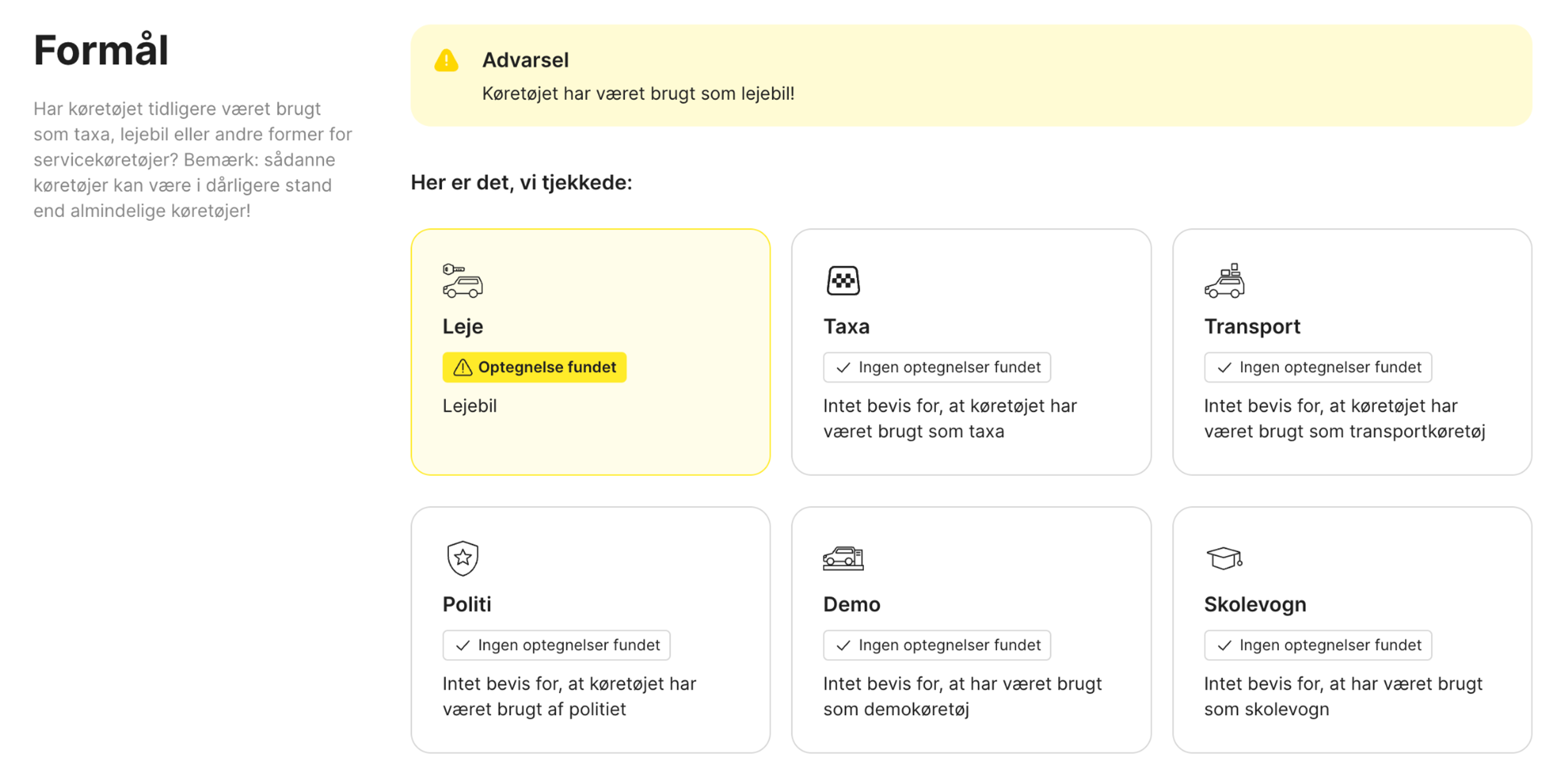 lejebil fundet i "carVertical"-rapporten