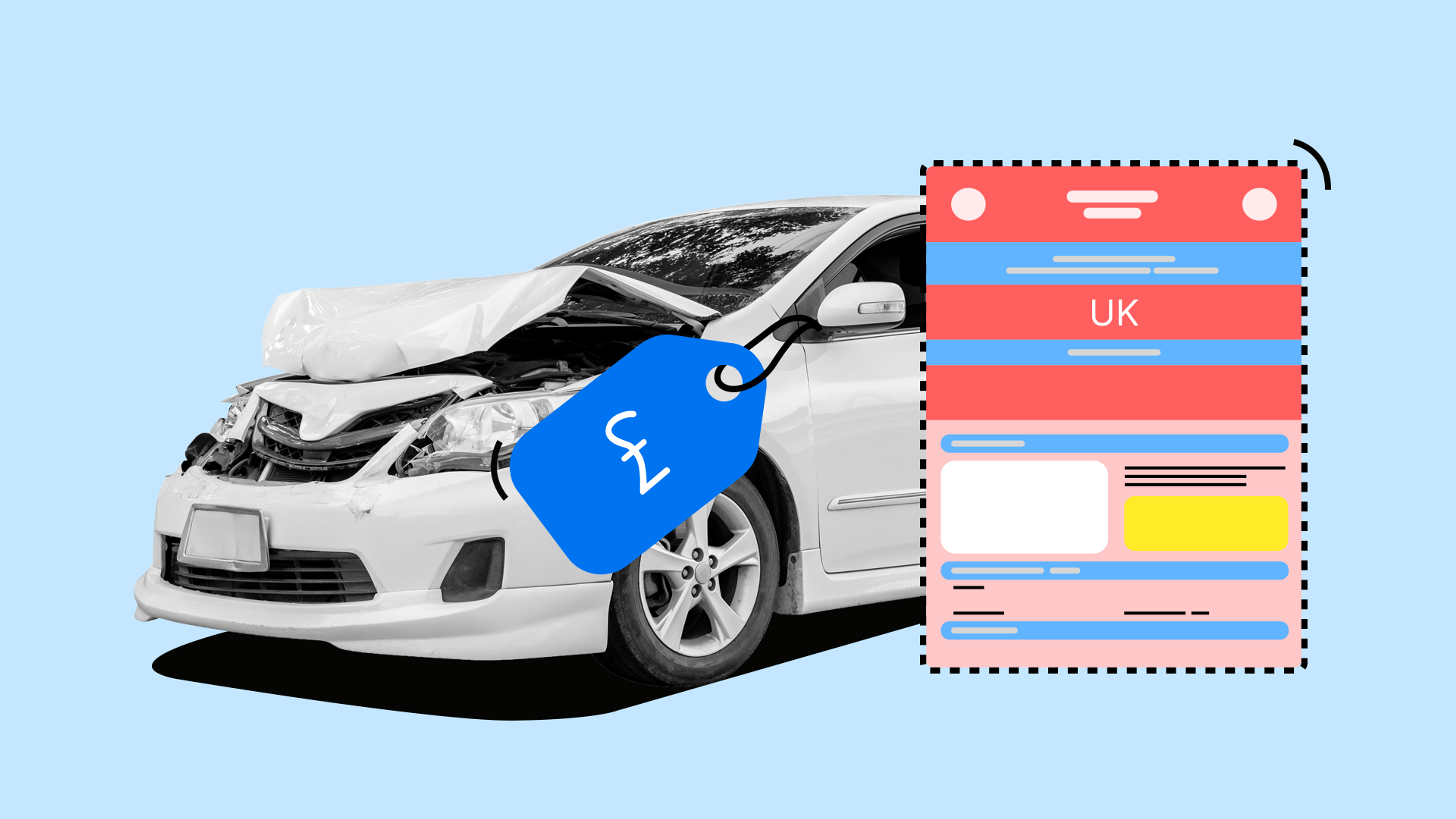 Featured image, a damaged car