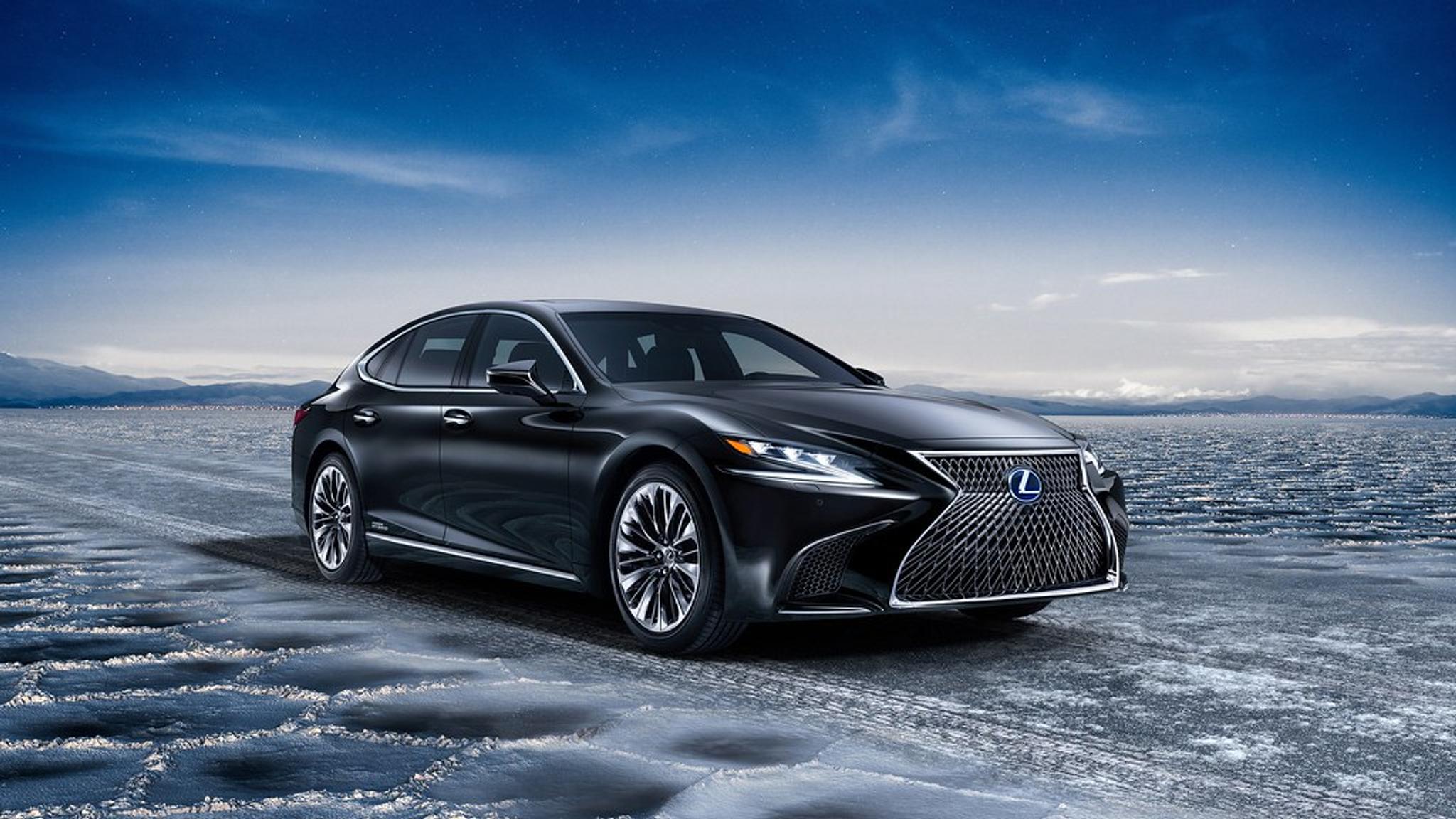 Black Lexus LS on ice