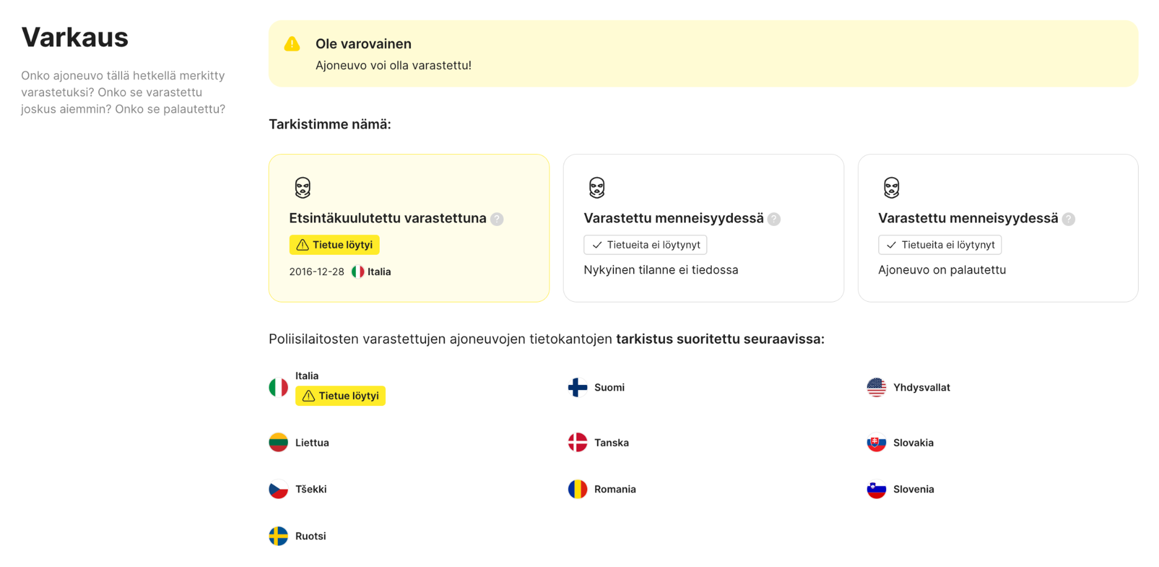 autovarkaus etsitään parhaillaan