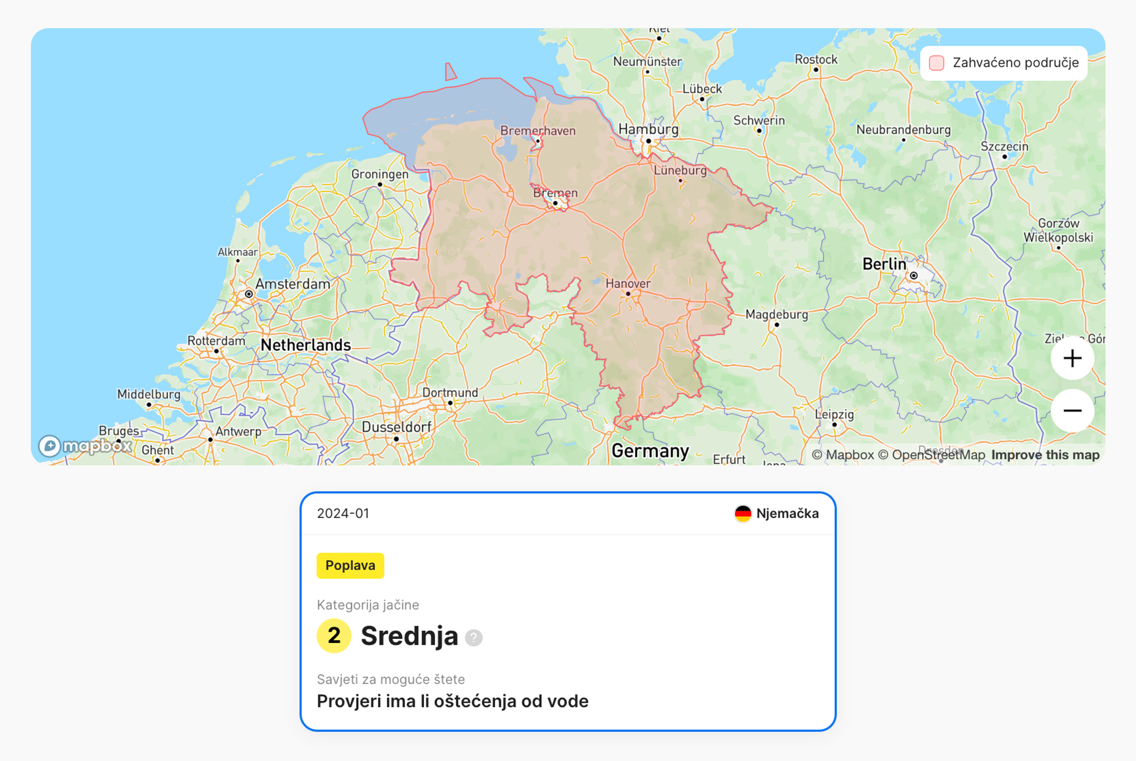 šteta od poplava otkrivena u carVertical izvješću