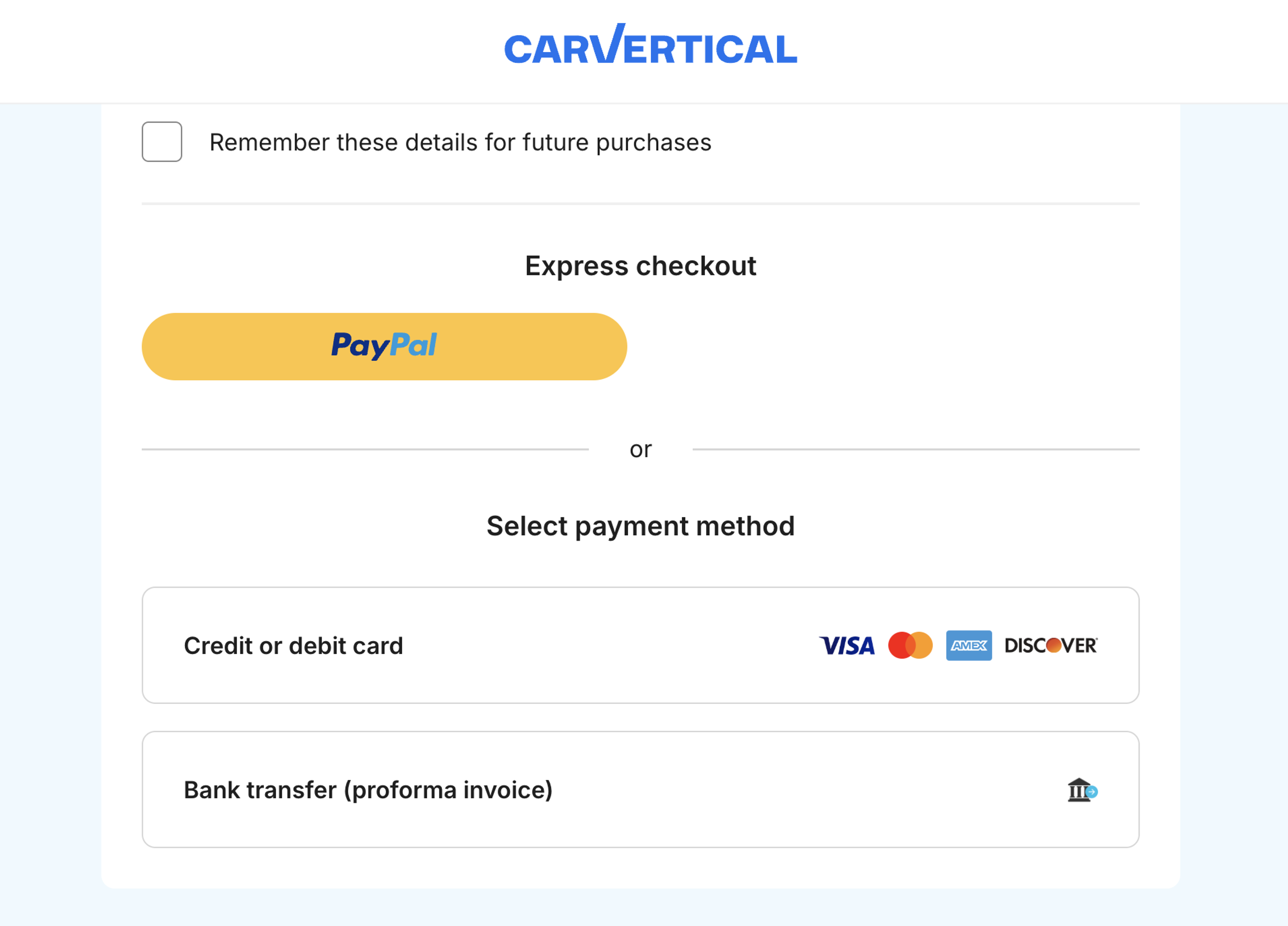 payment methods