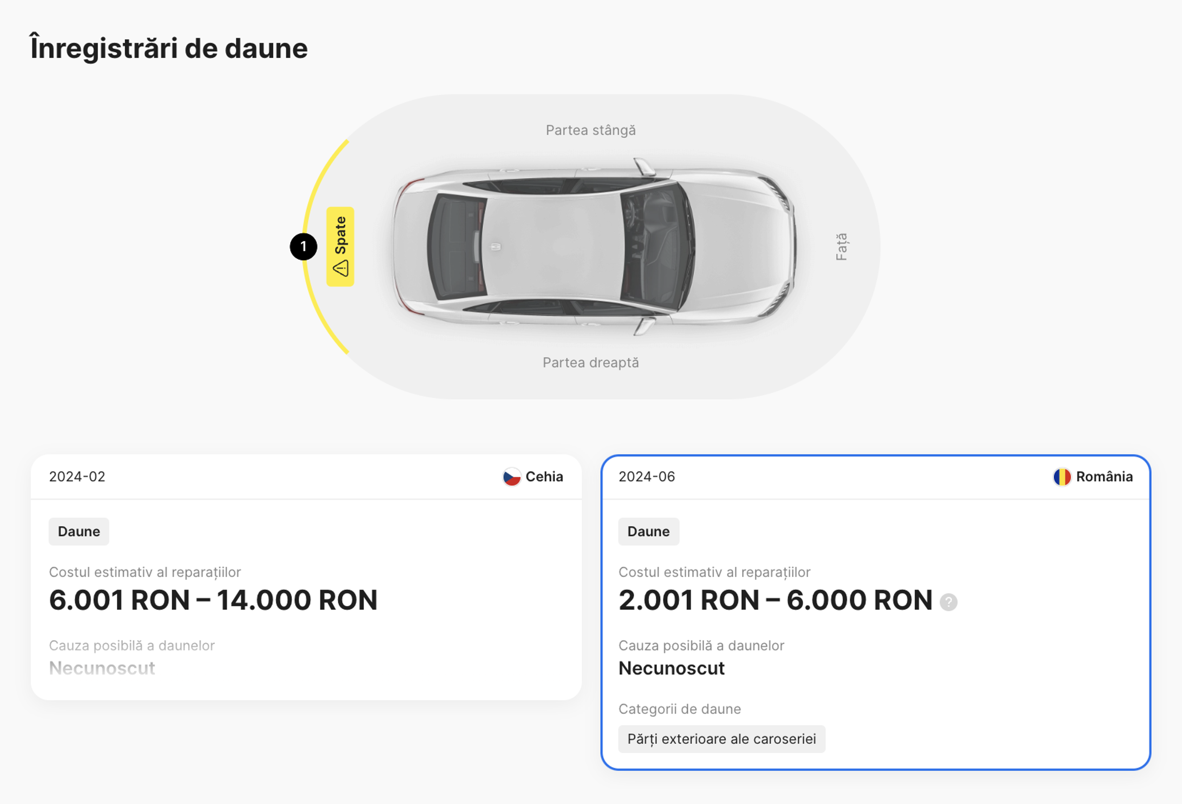 Înregistrări de daune