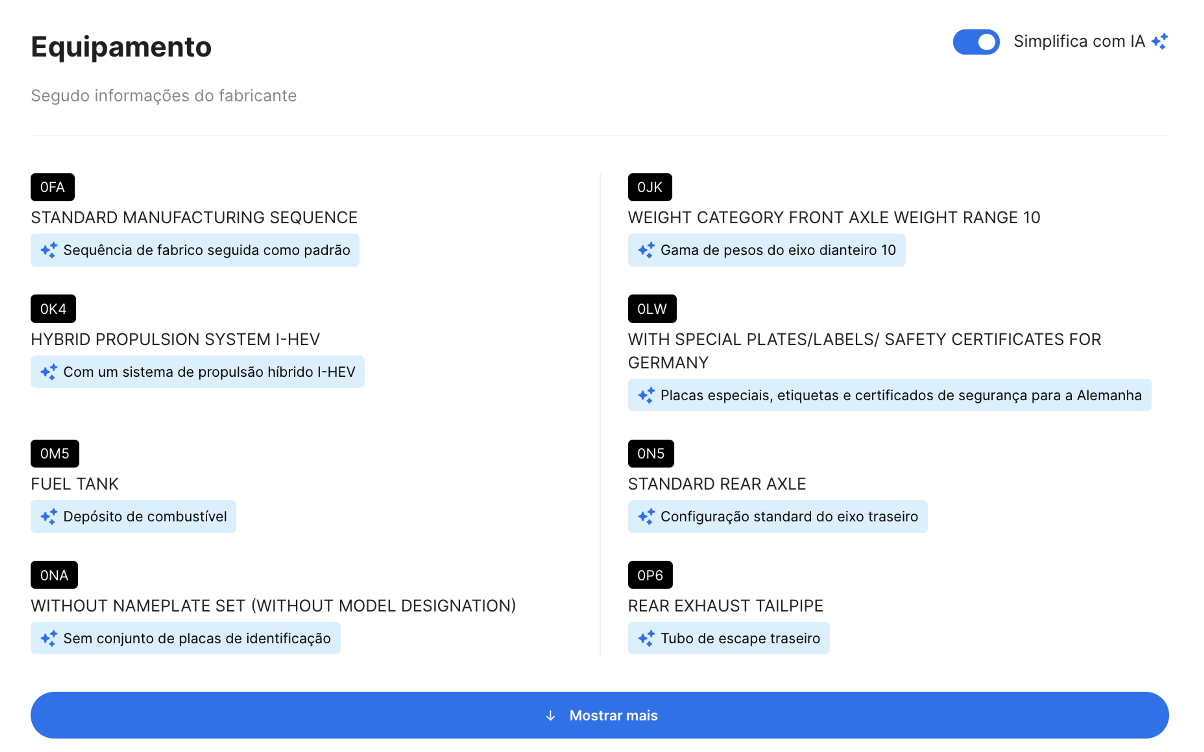 Simplifique com a funcionalidade de IA no relatório carVertical