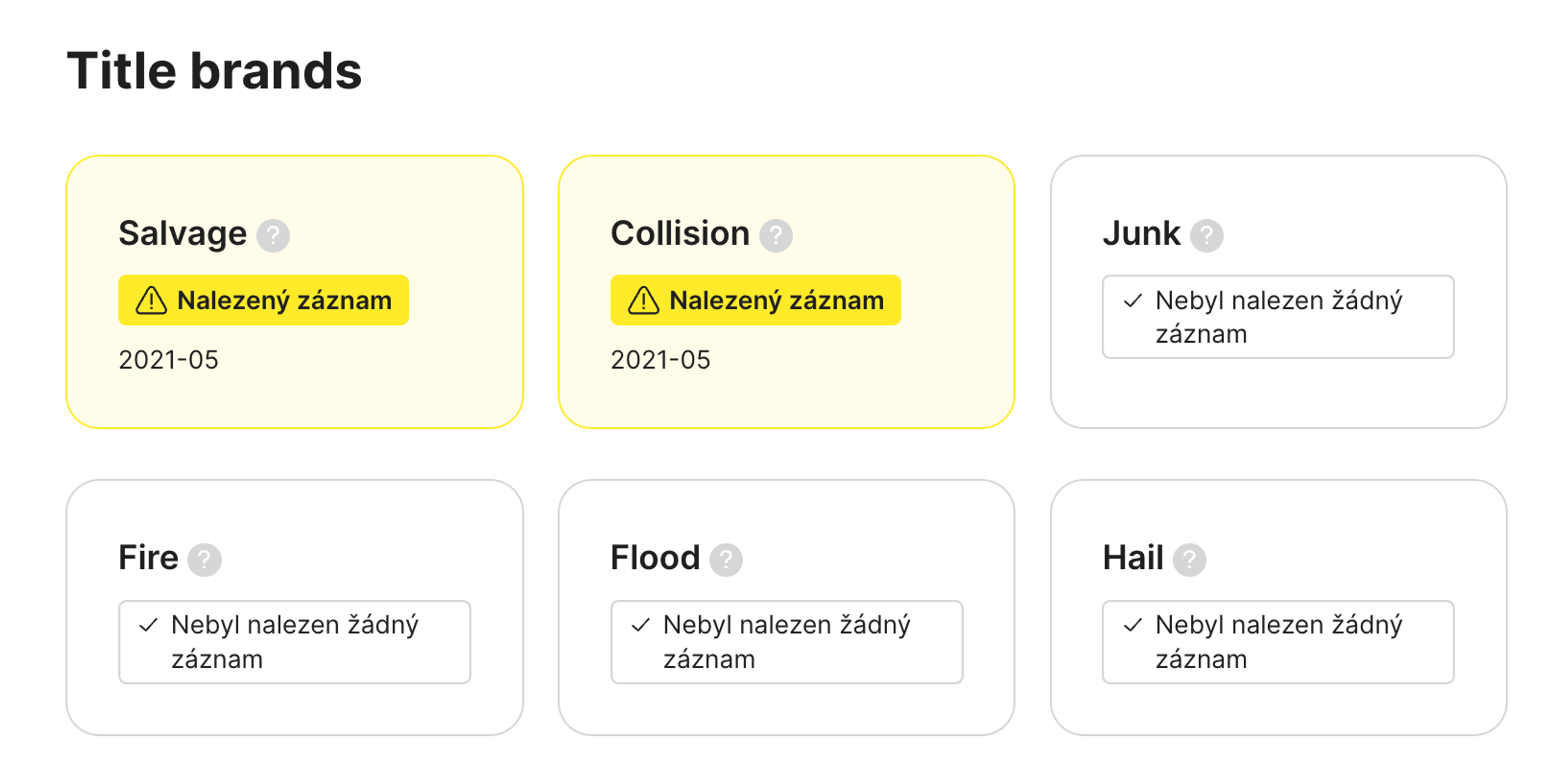 záchranný titul nalezený ve zprávě carVertical