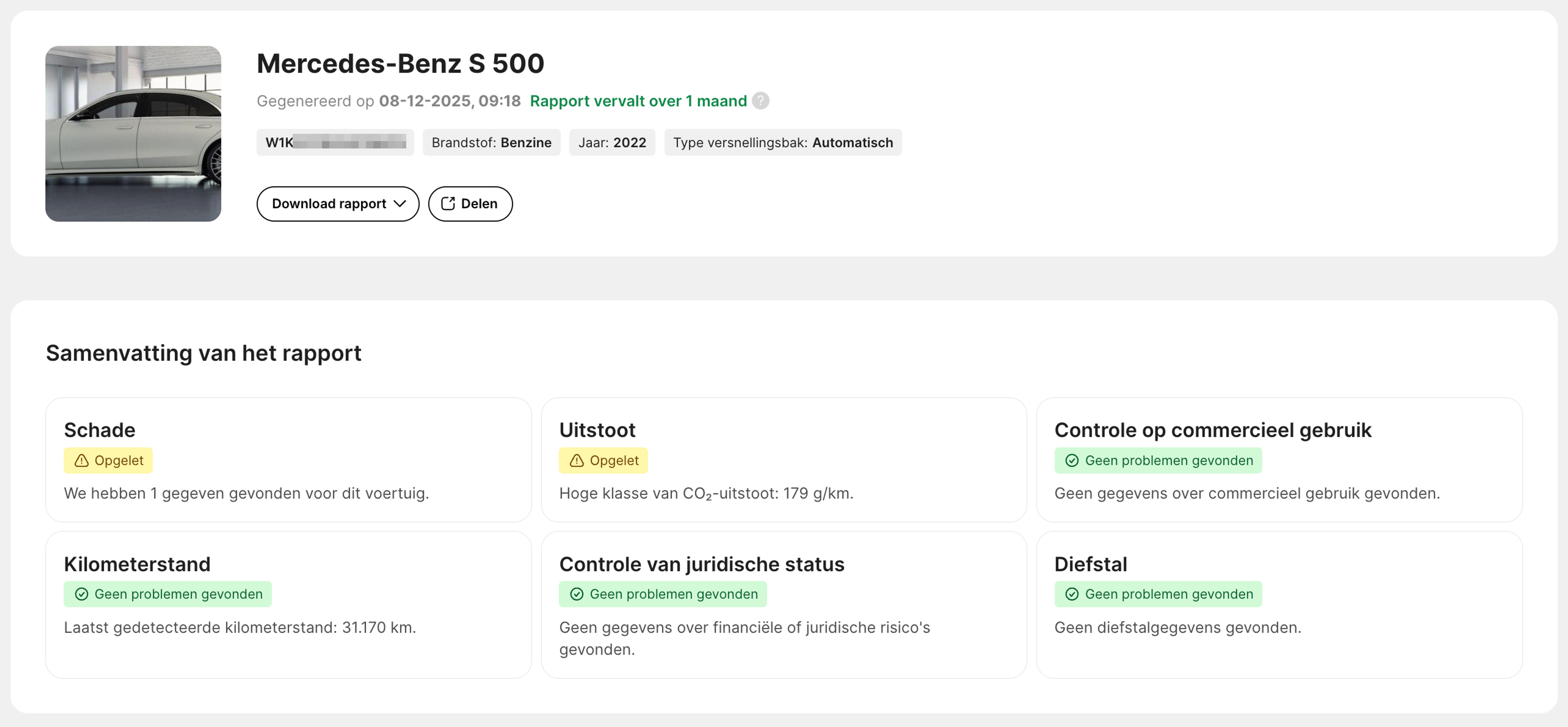 Het onderdeel Samenvatting van het rapport