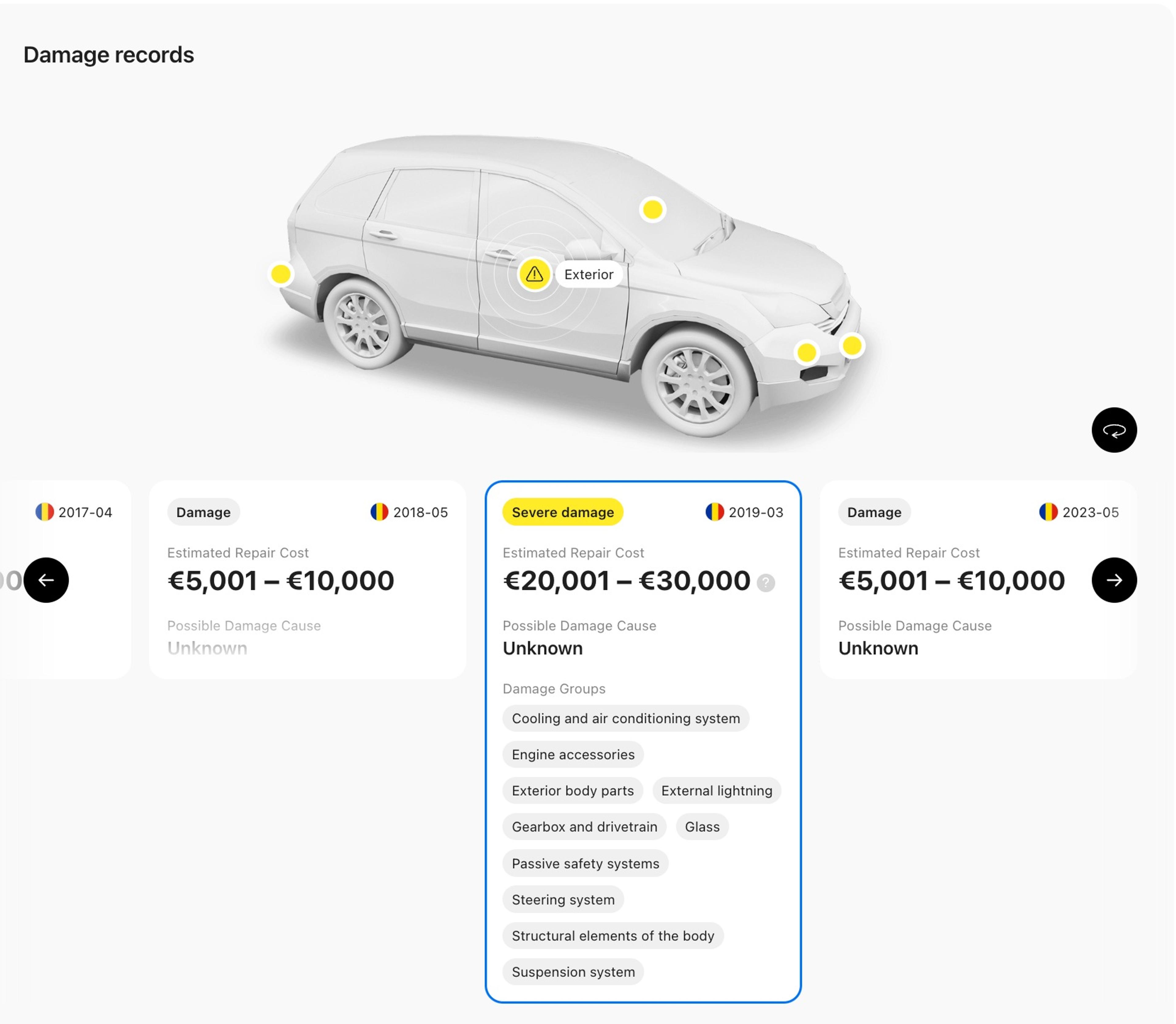 report damages, car report, VIN check