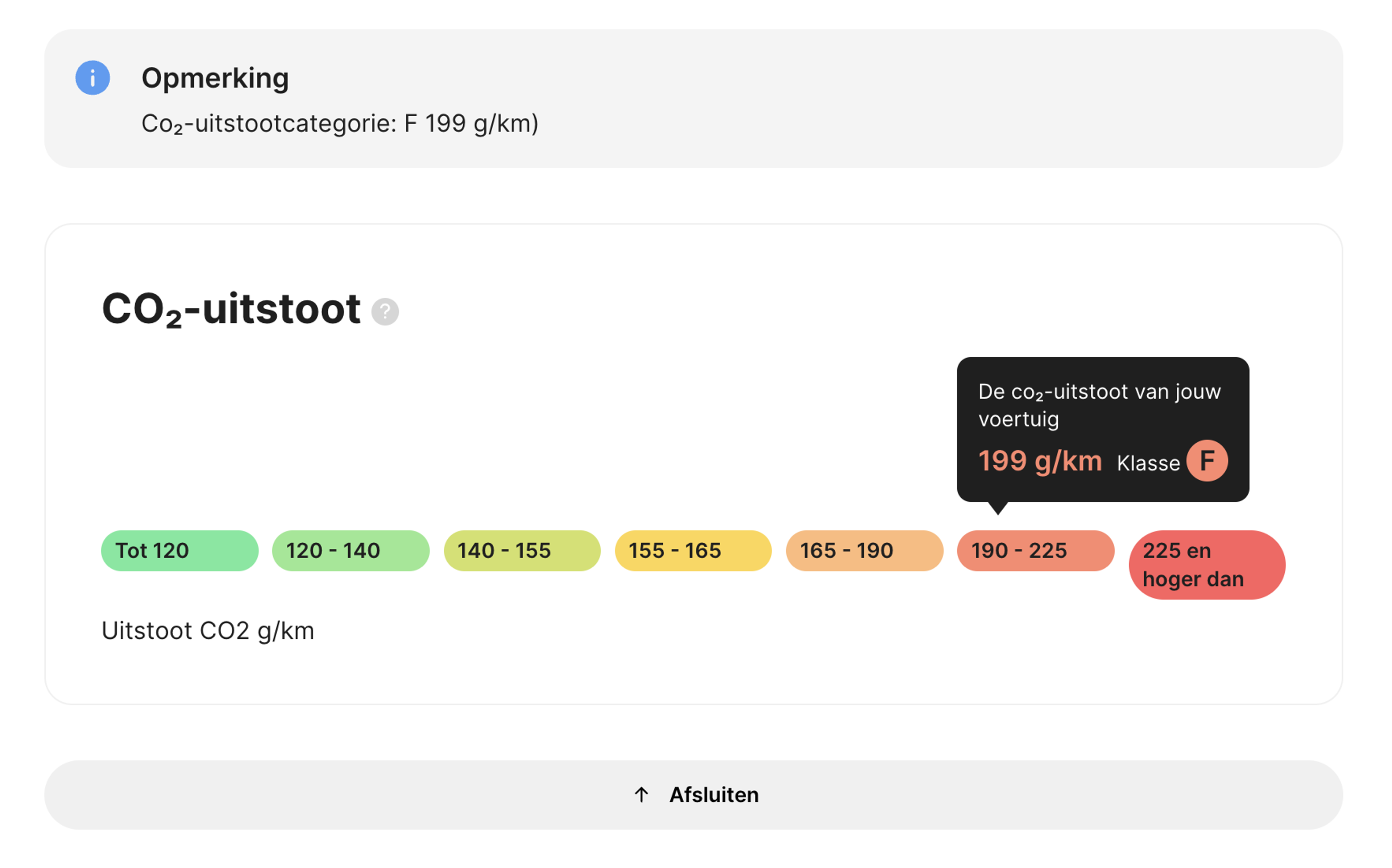 belastingband in carVertical rapport