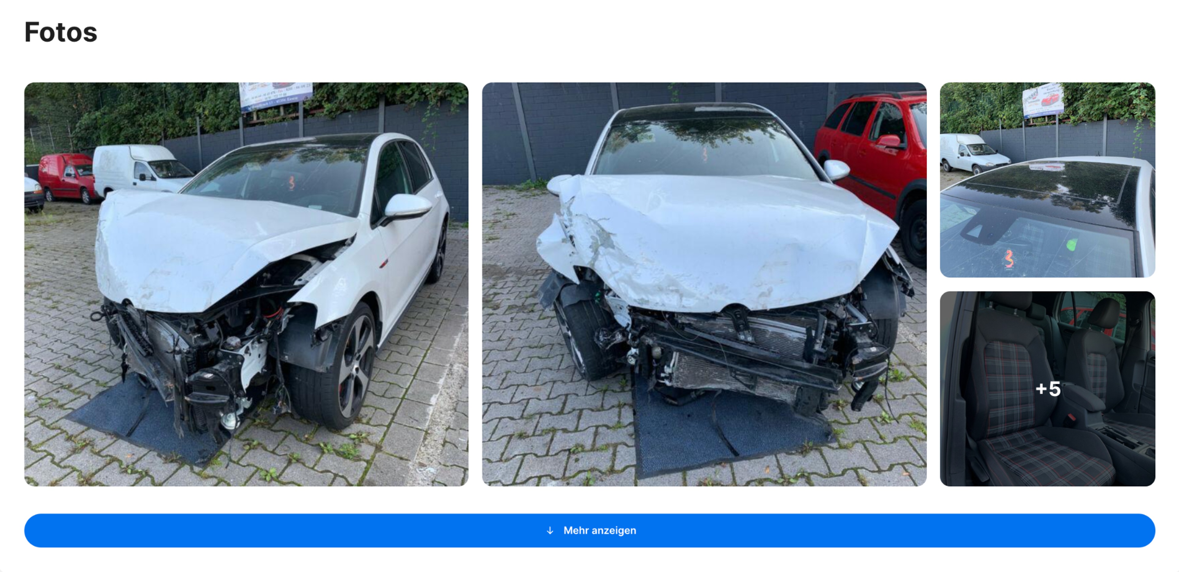 Fotos sichtbarer Schäden