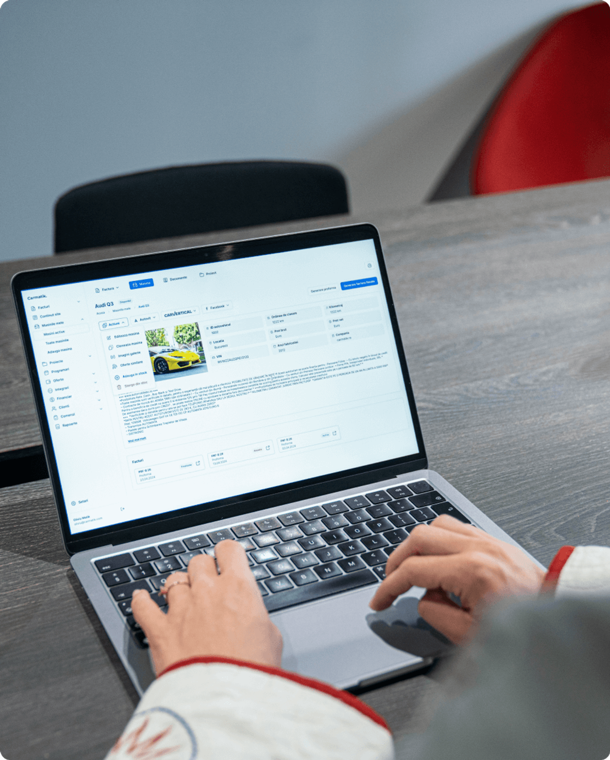 Person working with laptop