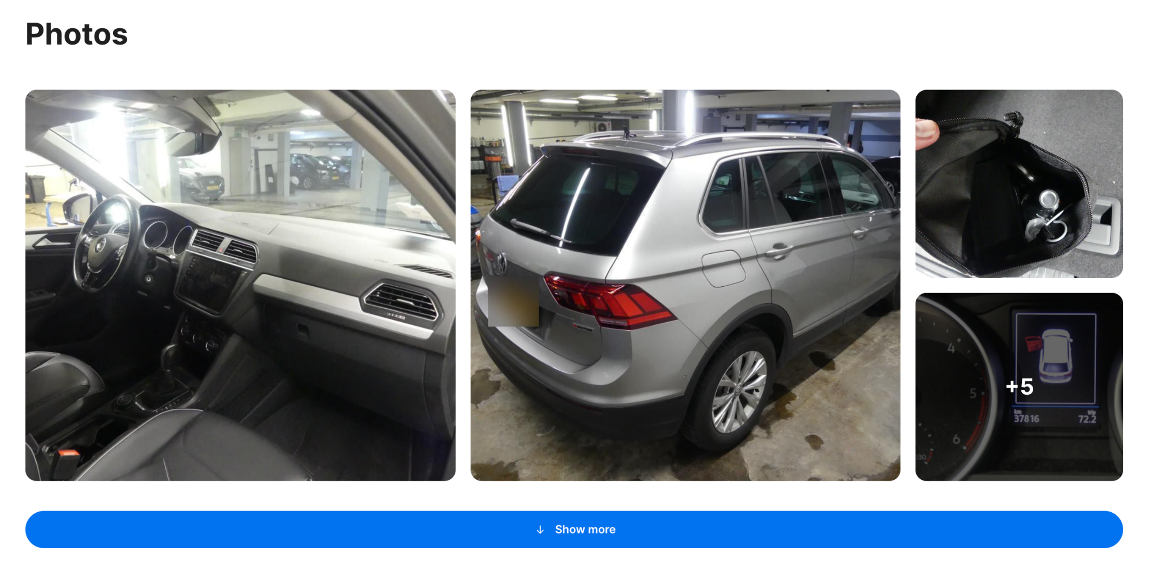 Photos section in carVertical report