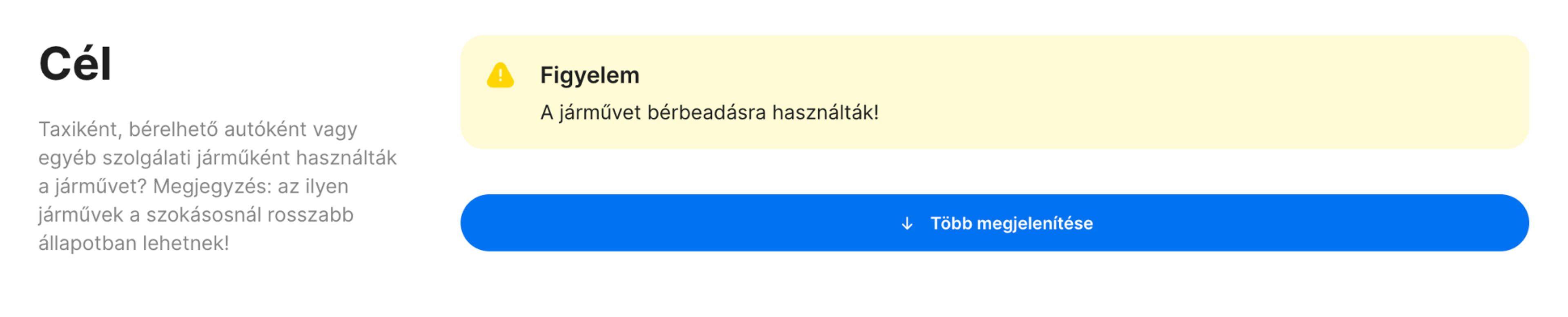 cél részben a "carVertical" jelentésben