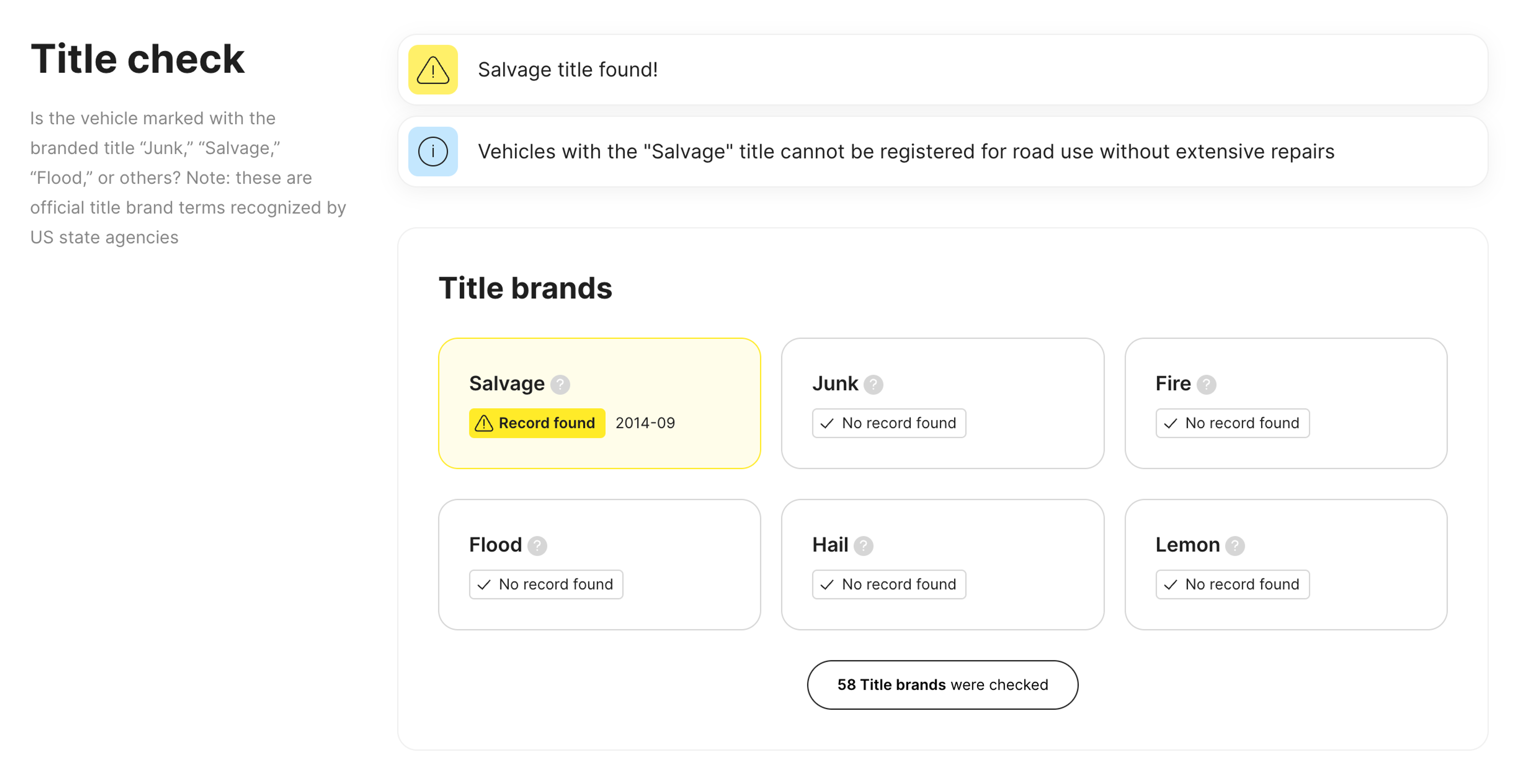 carVertical title check report