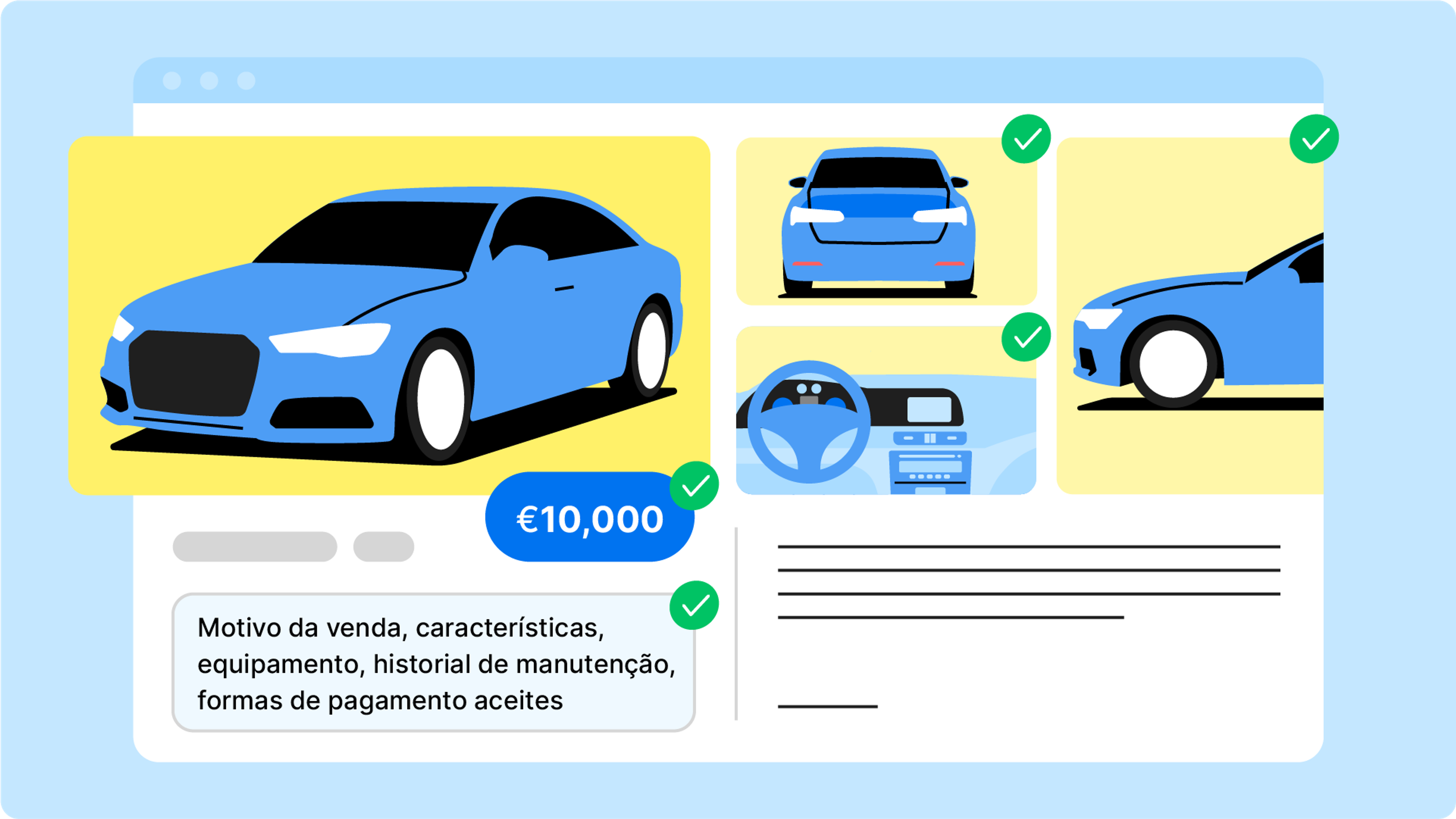 O que incluir num anúncio de automóvel