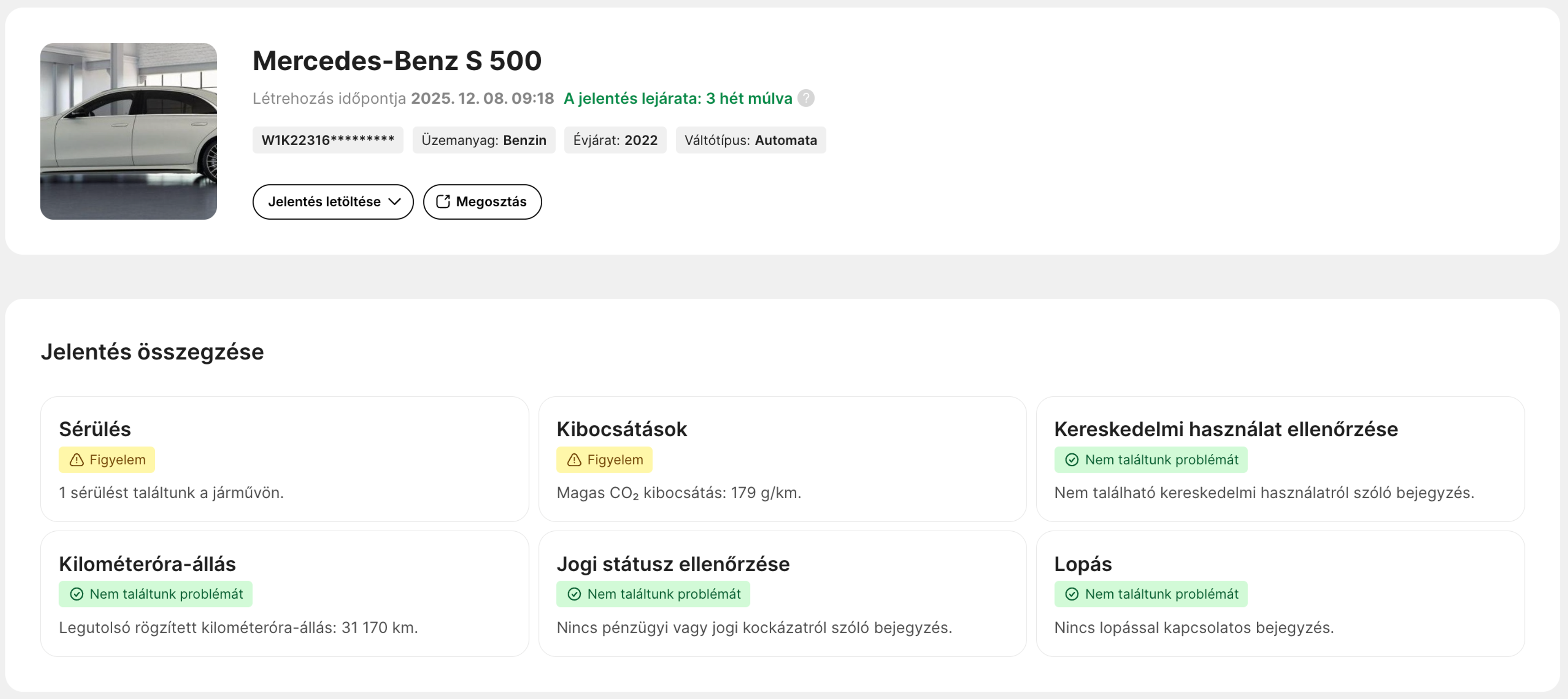 A jelentés összefoglaló szakasza