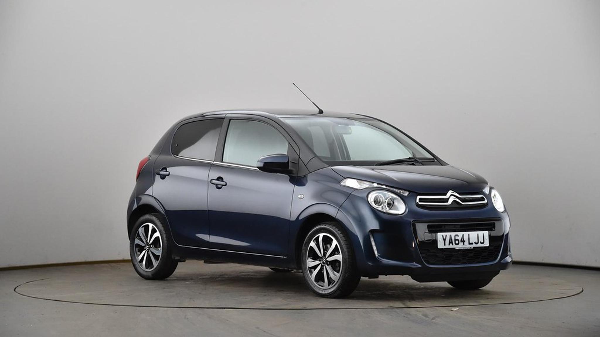 Blue Citroen C1 three-quarter view