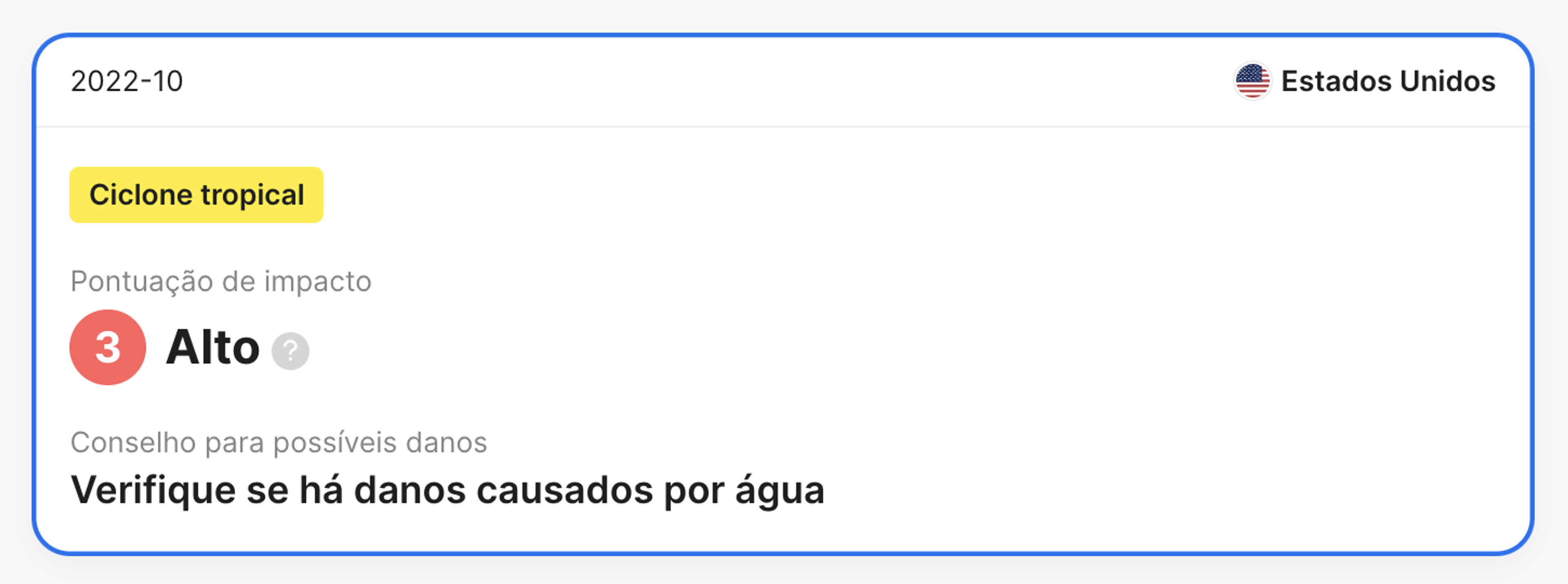informações de desastre detetadas no relatório carVertical