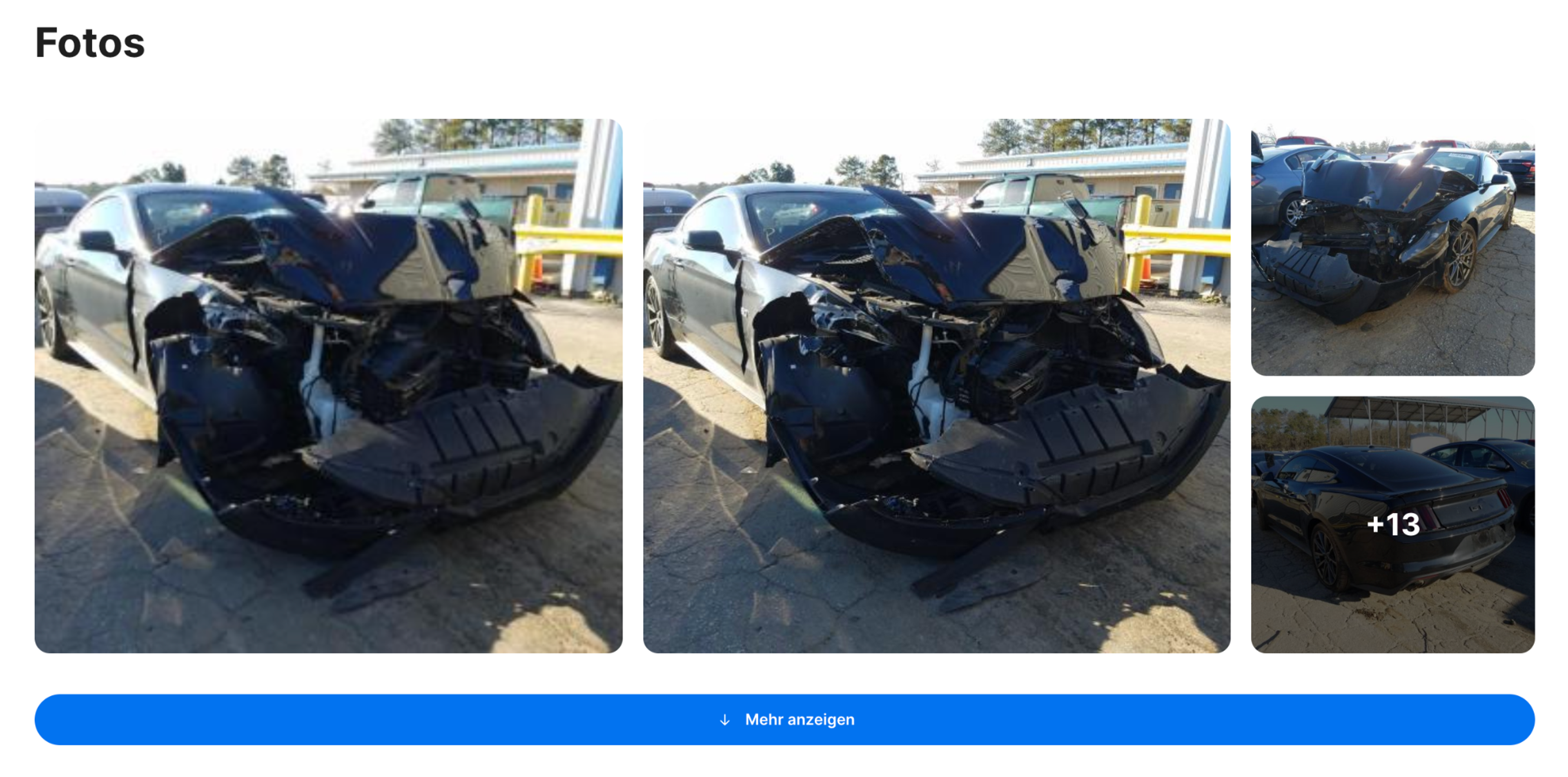 beschädigtes Auto im carVertical-Bericht