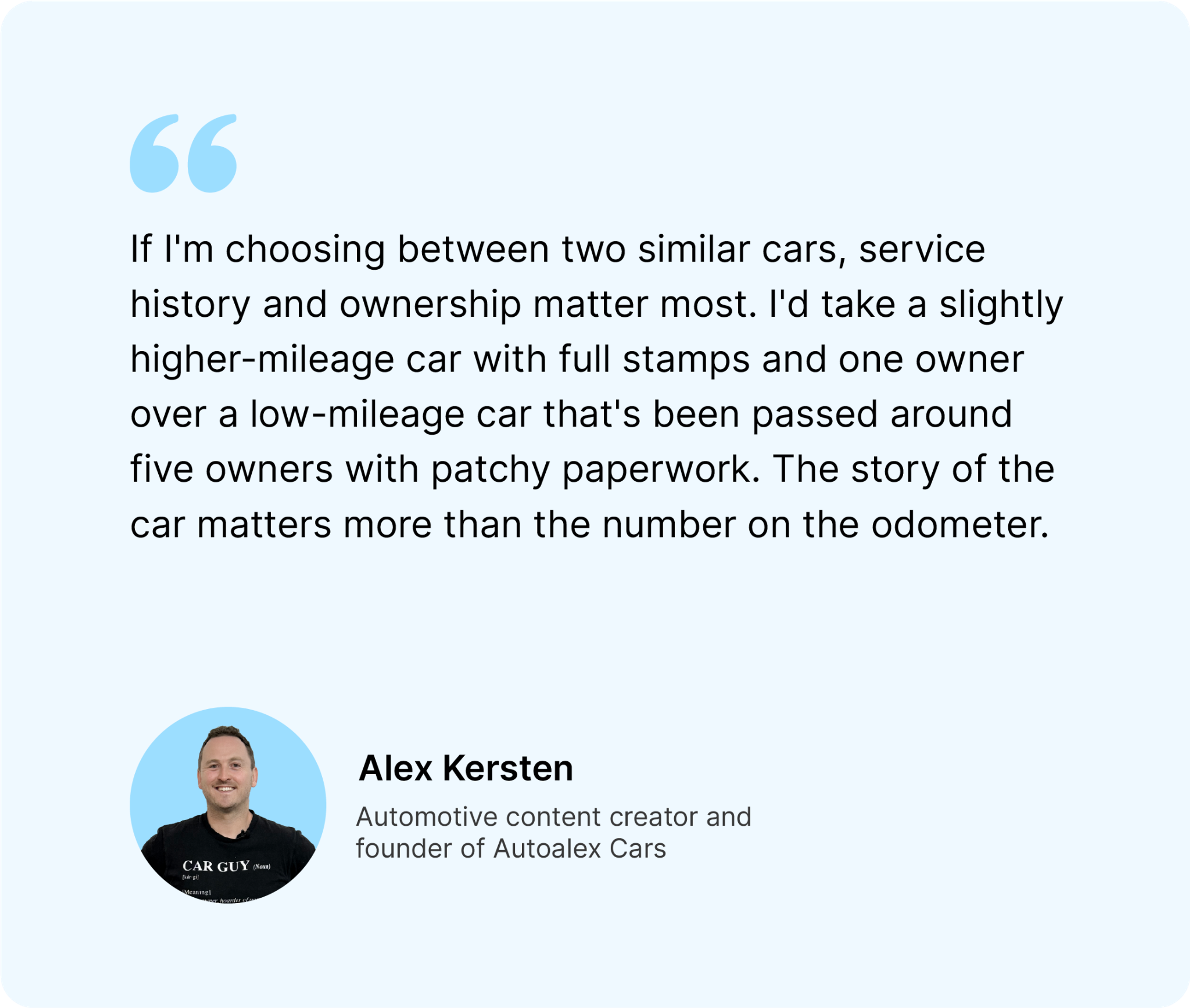 Autoalex insights on what influences his decision when choosing between two similar cars