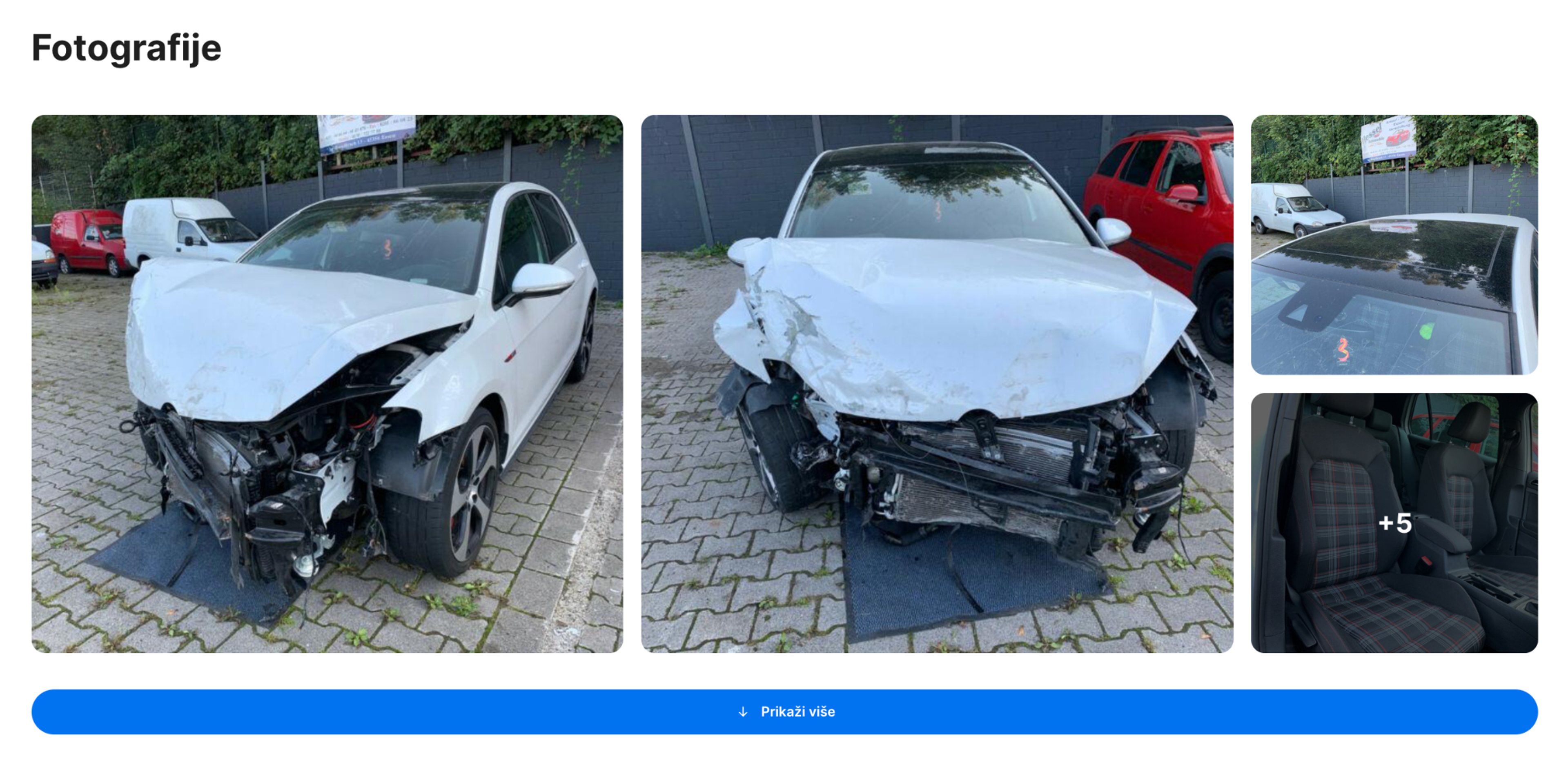 Фотографије видљивих оштећења