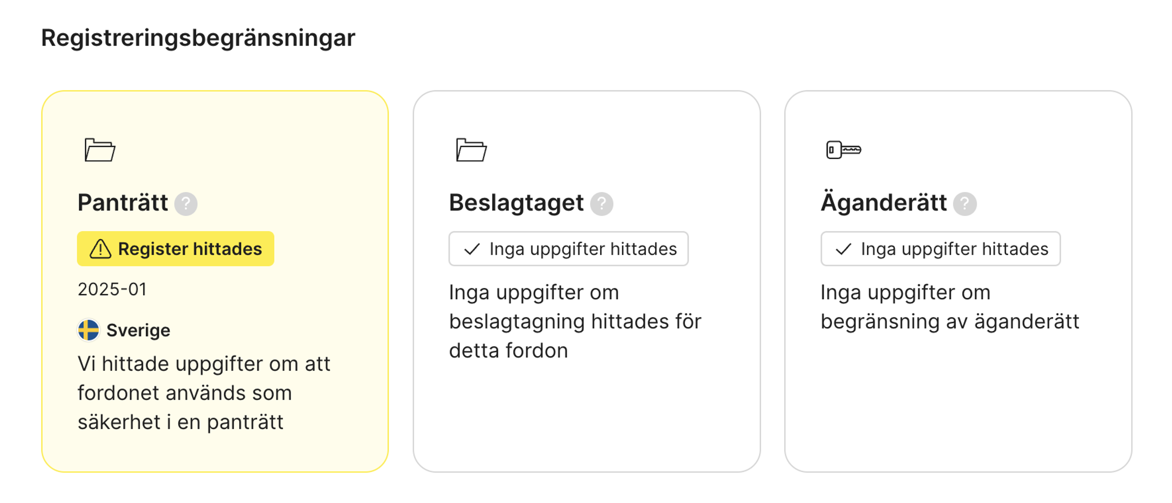 registreringsbegränsningar som finns i carVertical-rapporten