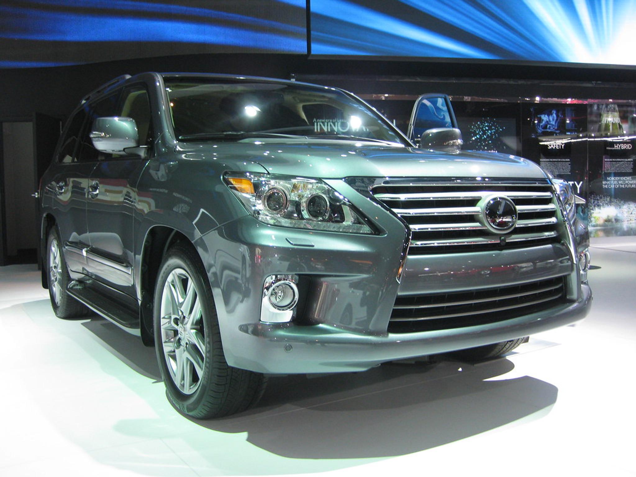 a brand new Lexus LX in a showroom