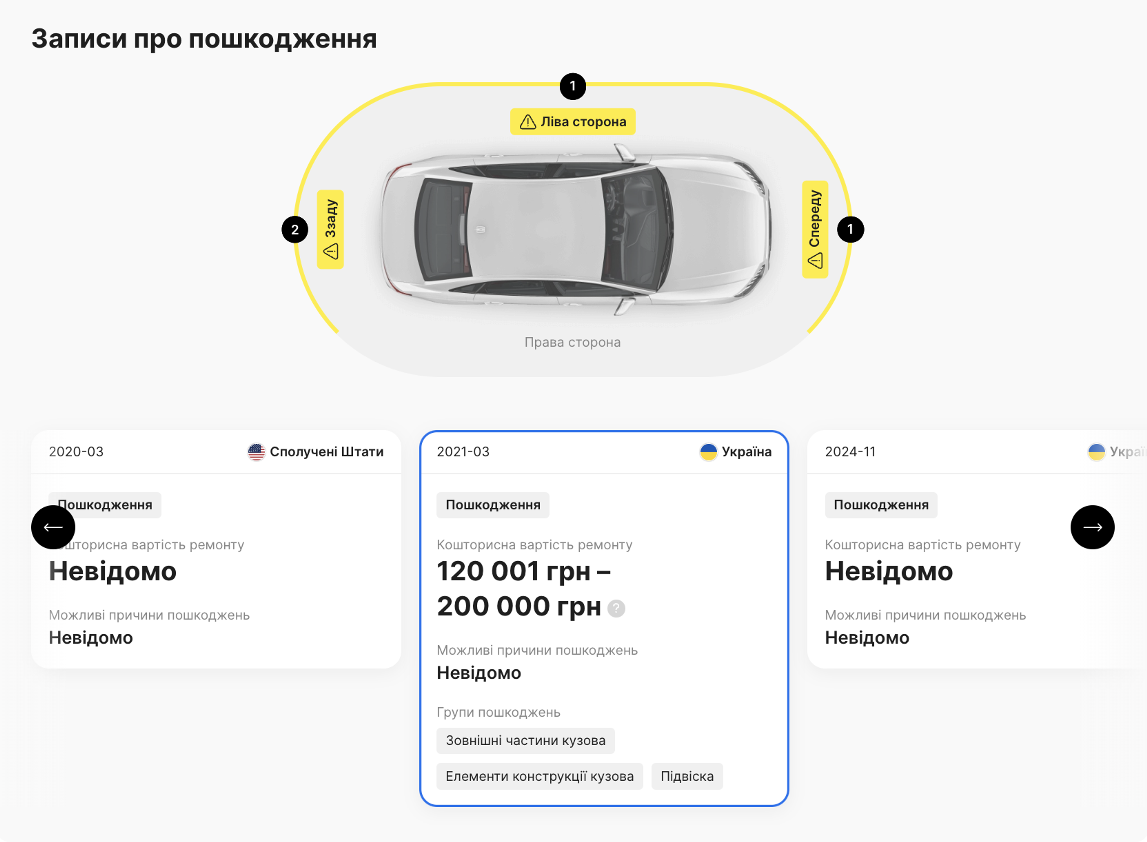 Записи про пошкодження