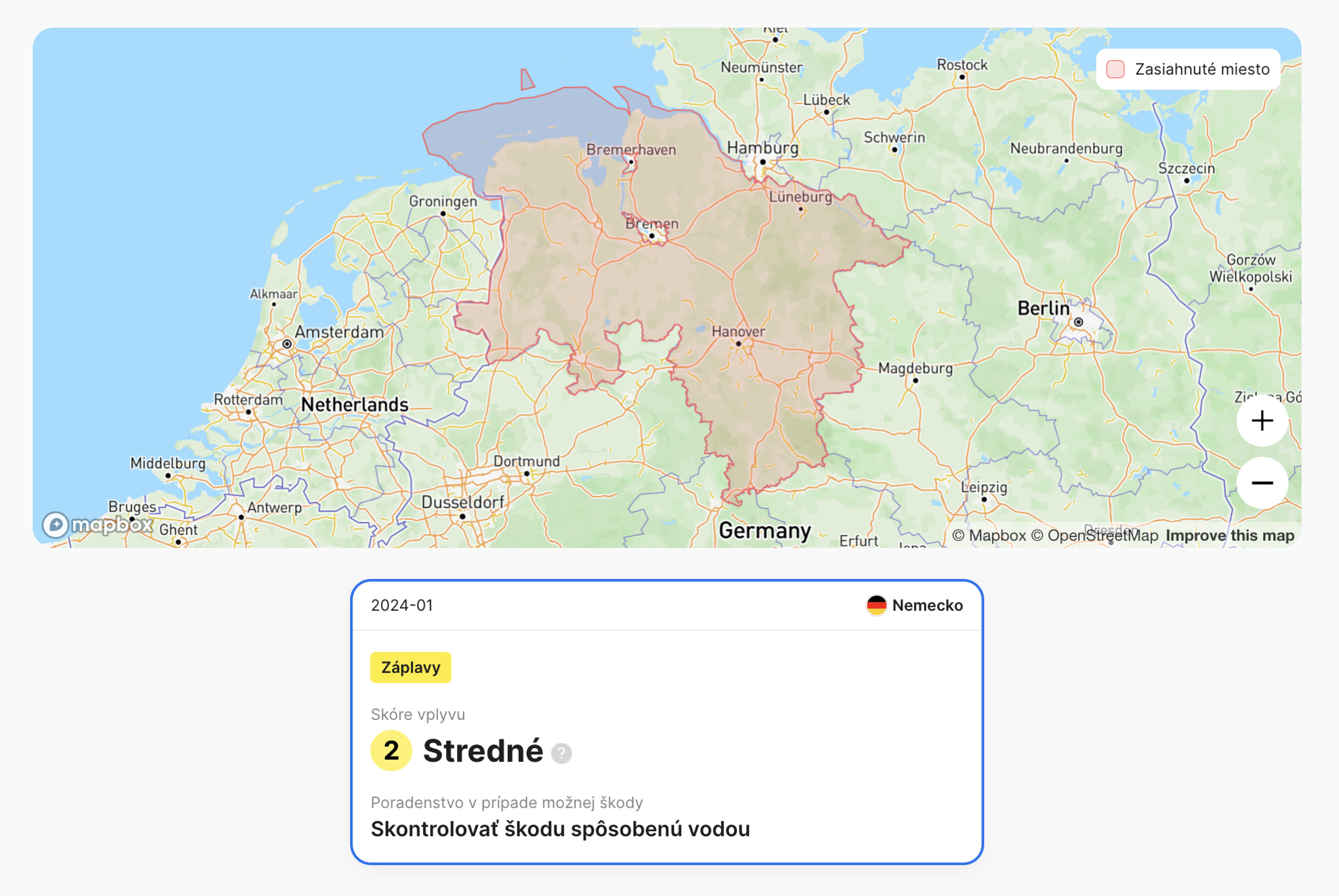 povodňové škody zistené v správe carVertical