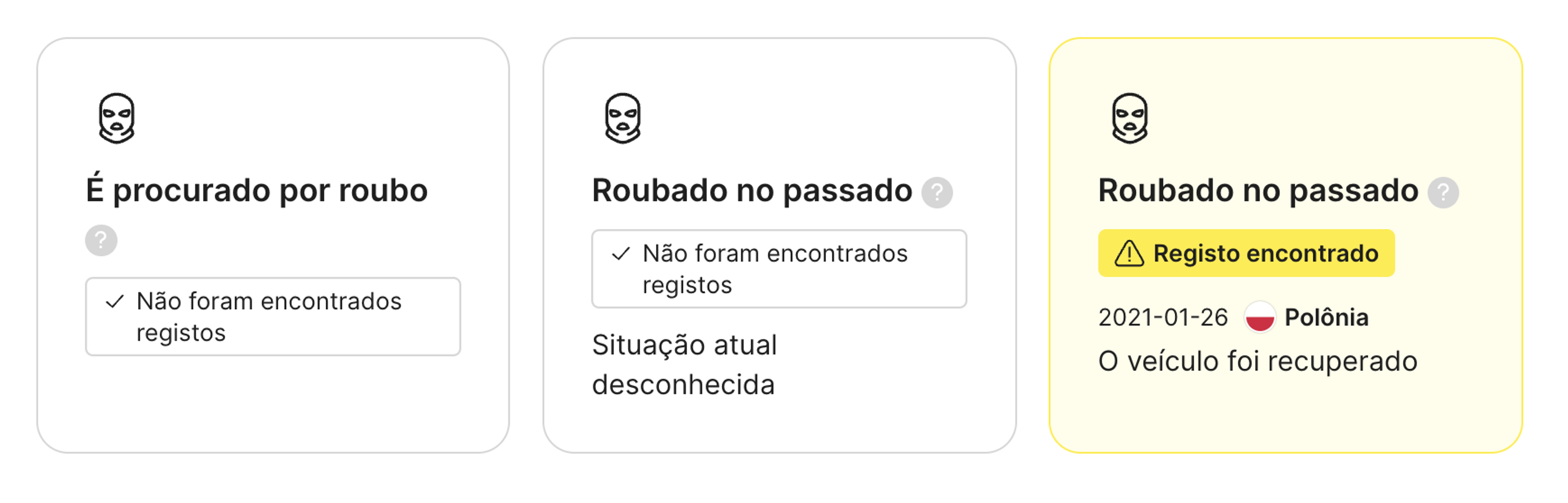 estado do veículo