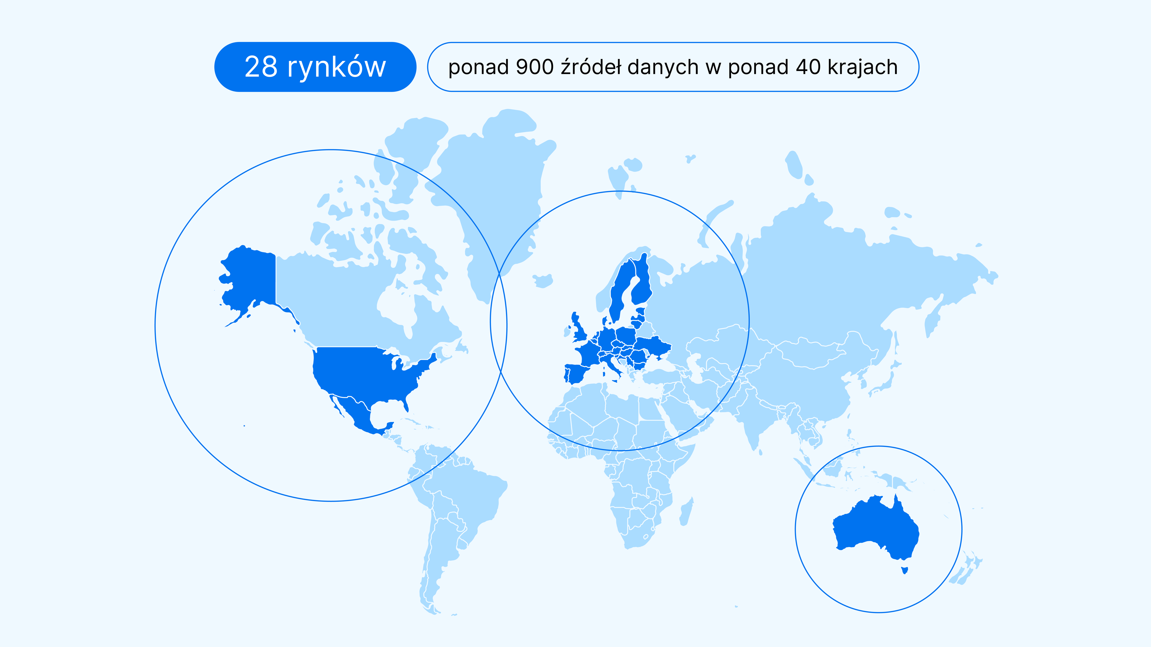 Rynki, źródła danych, kraje danych, obraz mapy