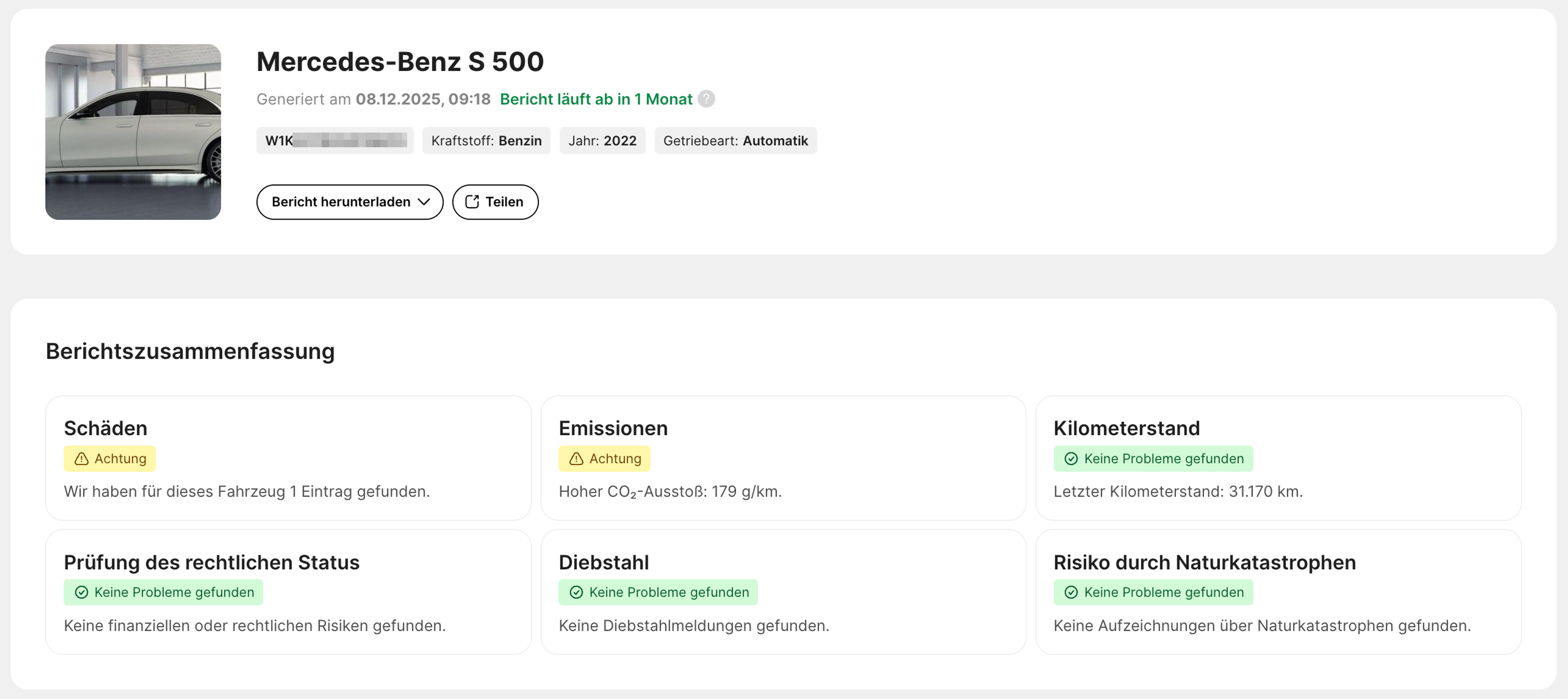 Berichtsabschnitt Berichtszusammenfassung