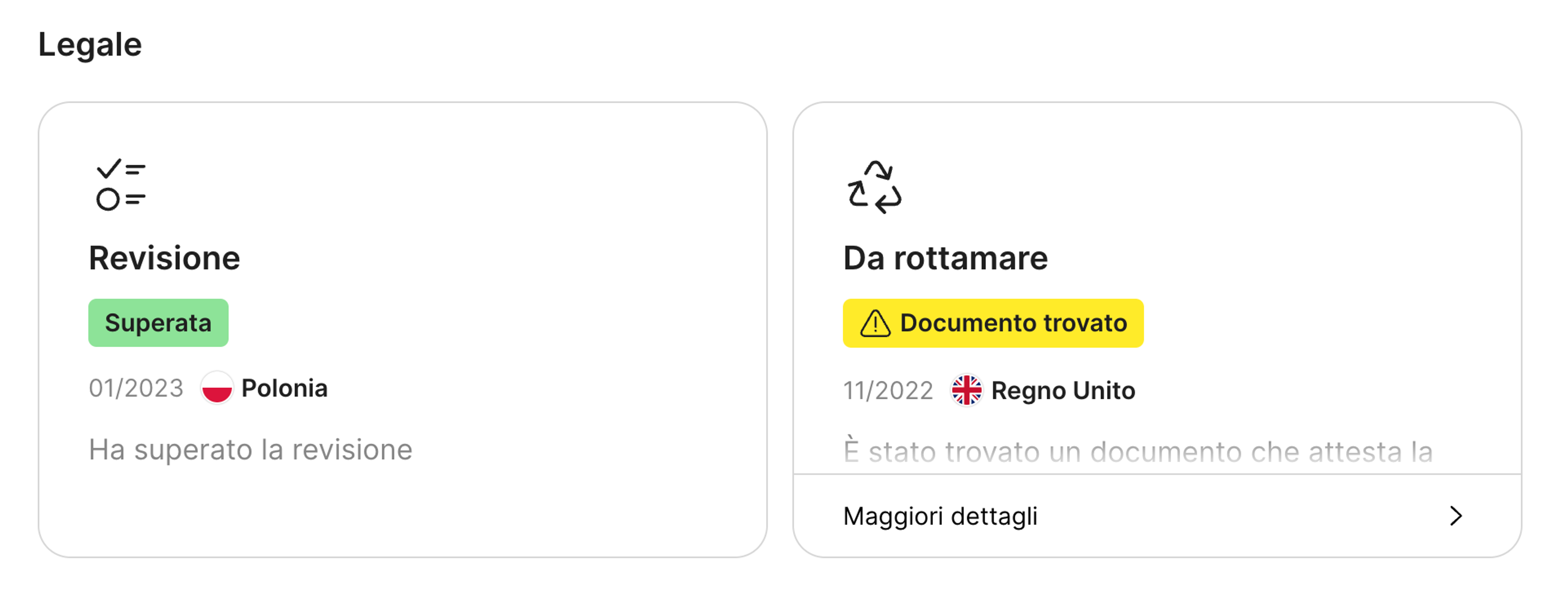 Segnalazione di rottamazione nel report carVertical
