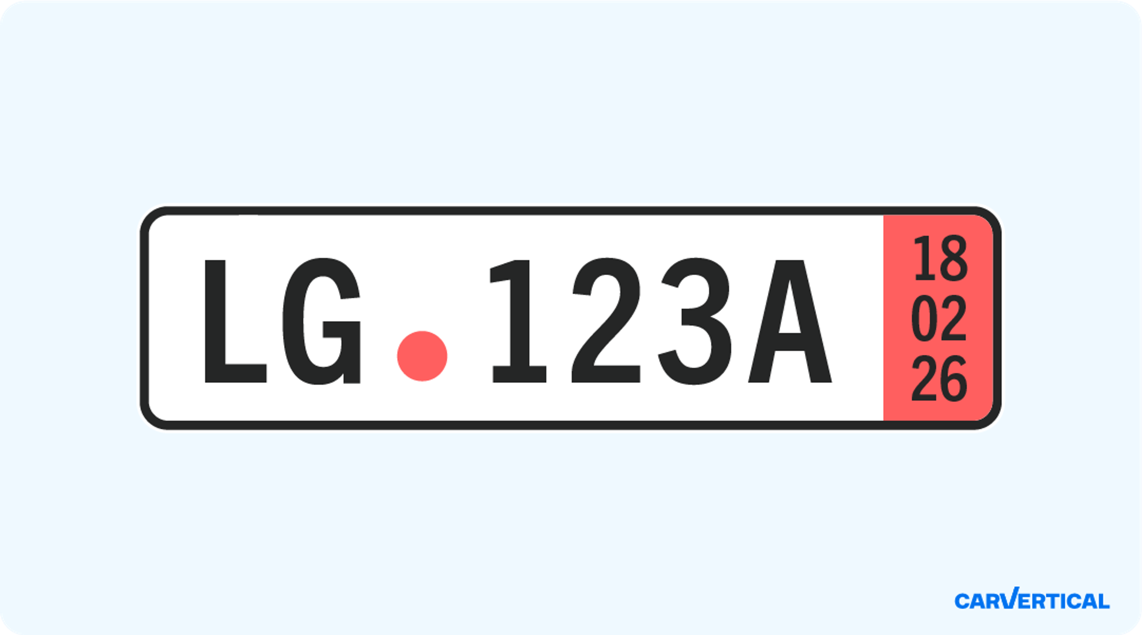 Rotes Händlerkennzeichen mit roter Schrift