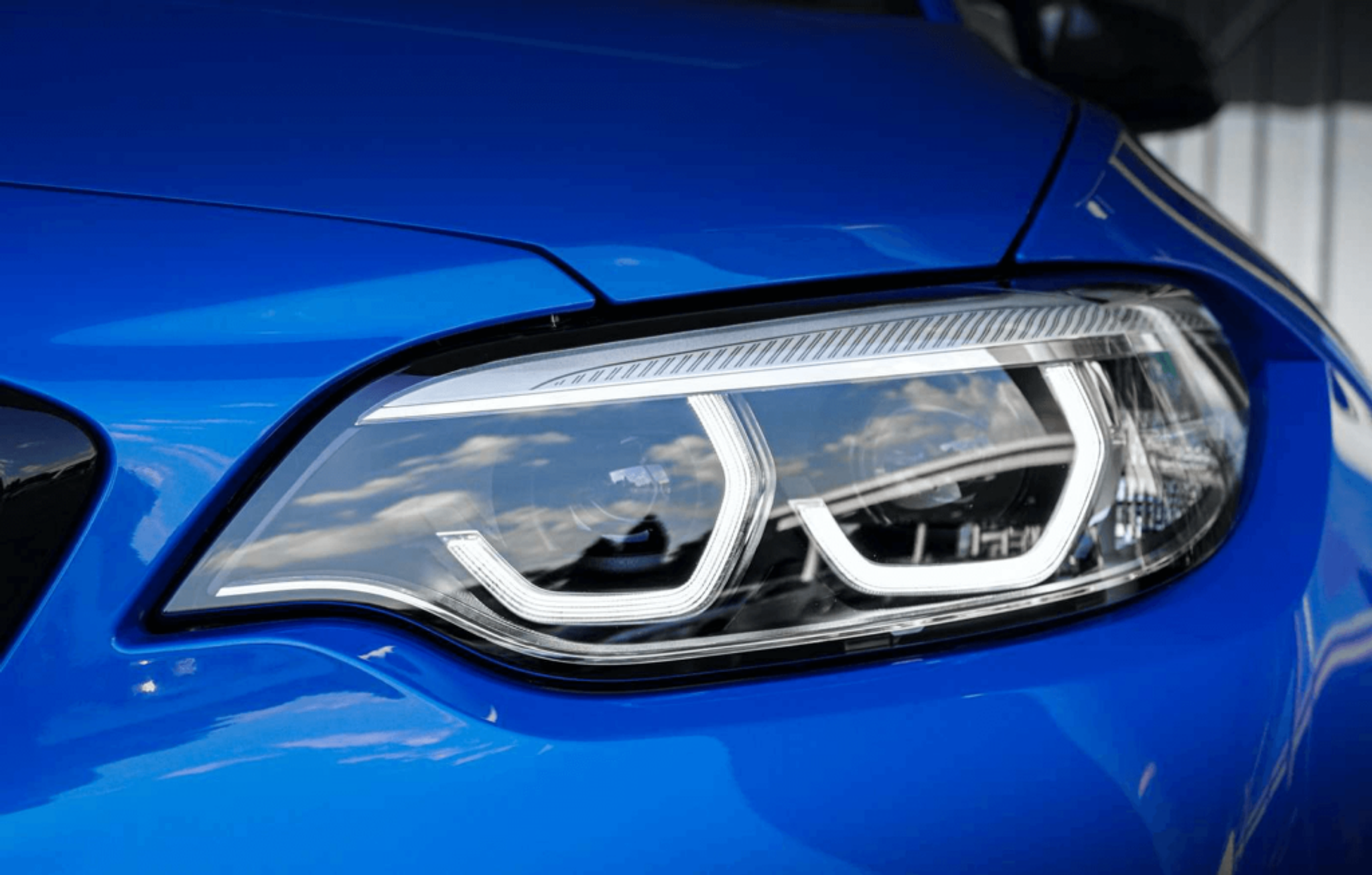 BMW 2 series blue car headlight 