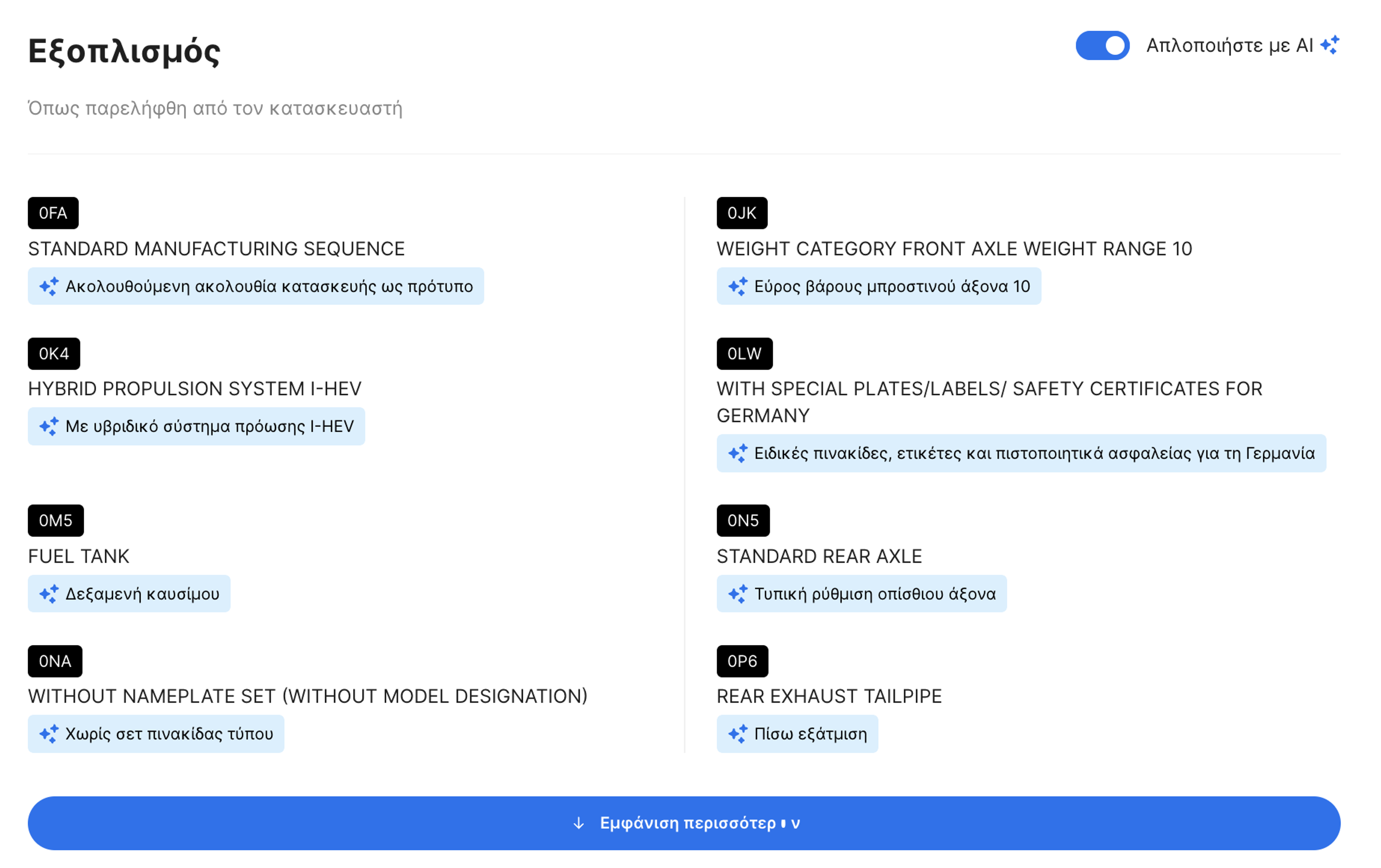 Απλοποιήστε με τη λειτουργία AI στην αναφορά carVertical