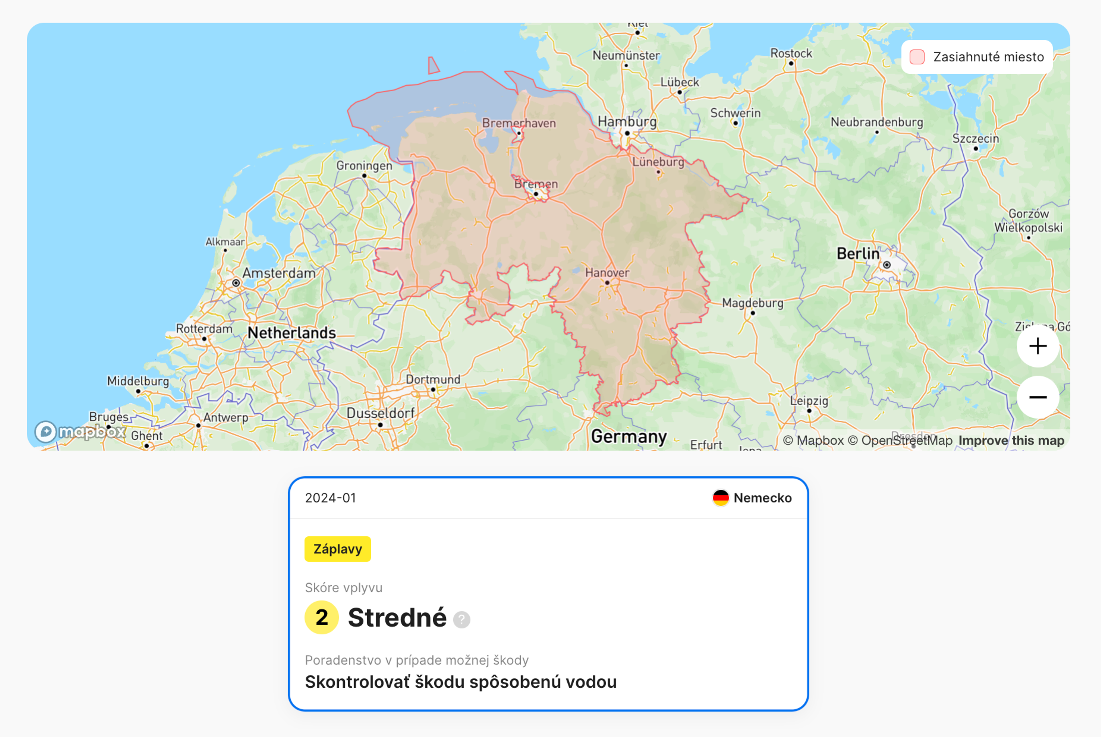 povodňové škody zistené v správe carVertical