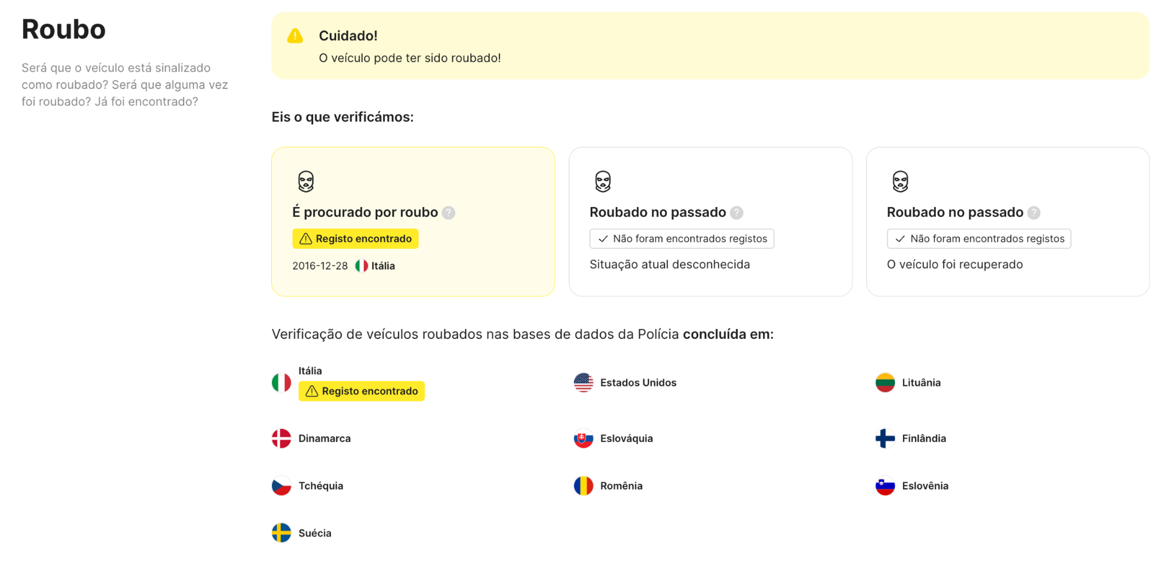 roubo de automóvel atualmente procurado